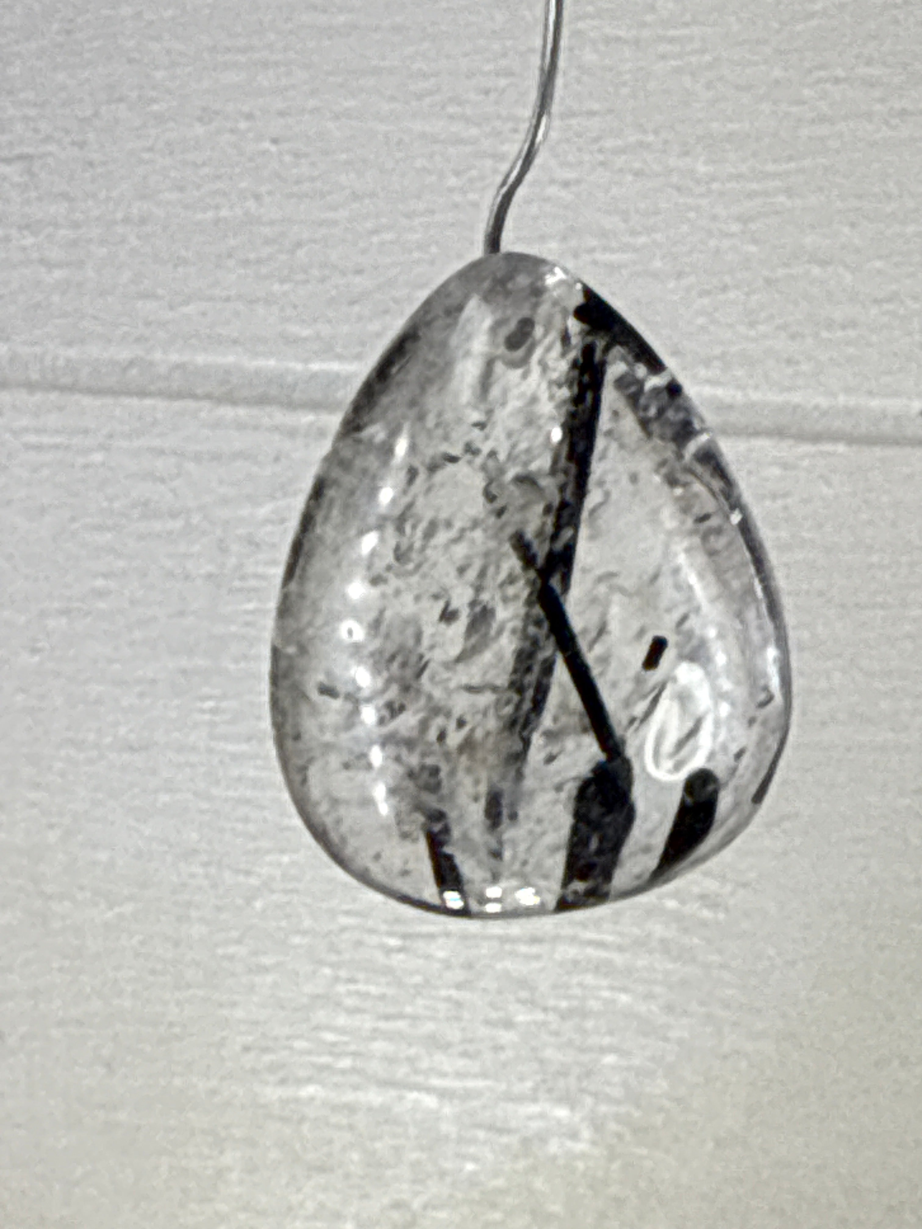 Black Tourmaline in Quartz Pendant