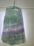 Carved Fluorite Butterfly & Flower Pendant