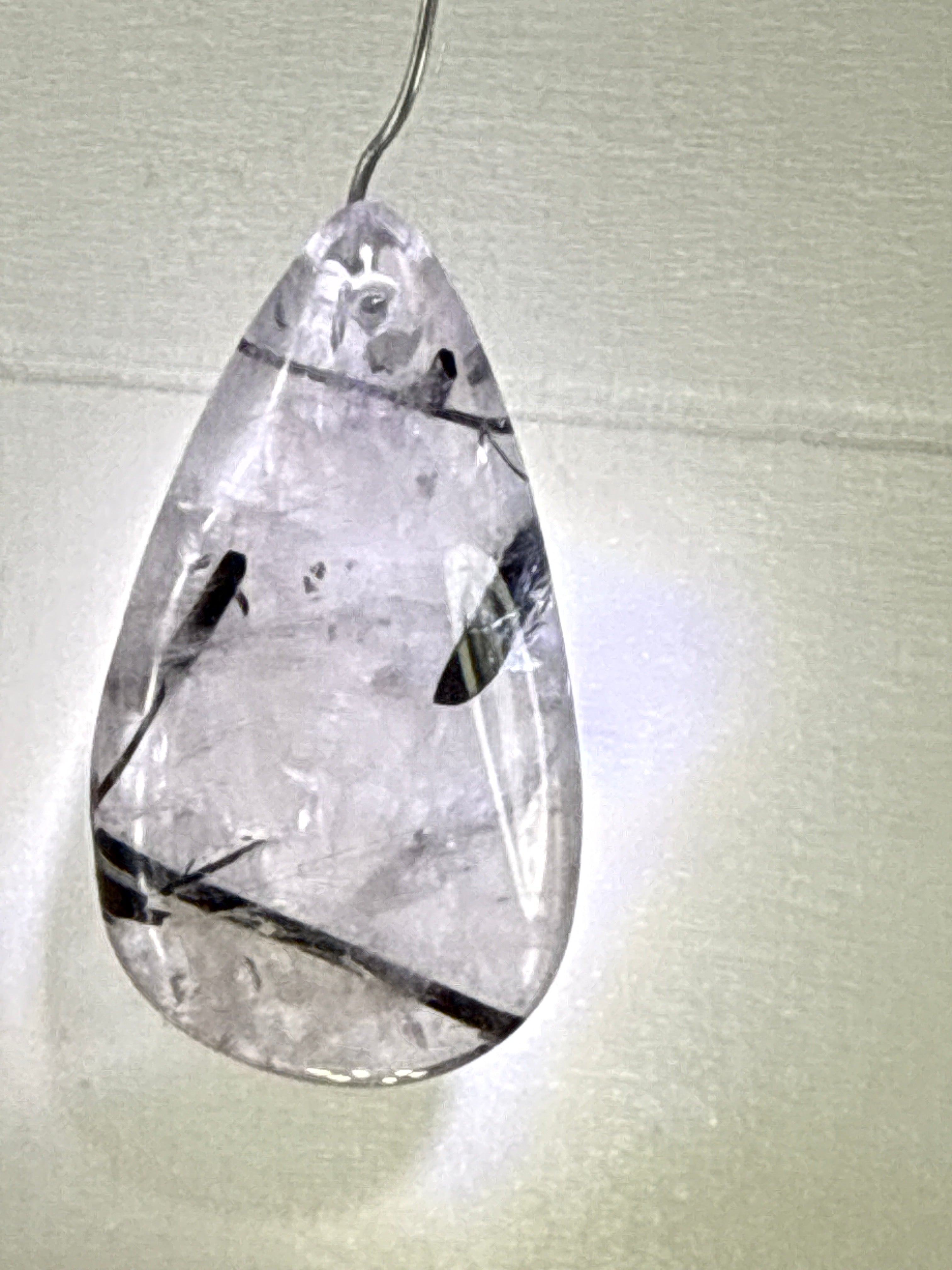Black Tourmaline in Quartz Pendant