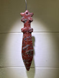 Red Jasper Sword Carved Pendant