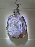 Quartz Geode Wire Wrapped Pendant