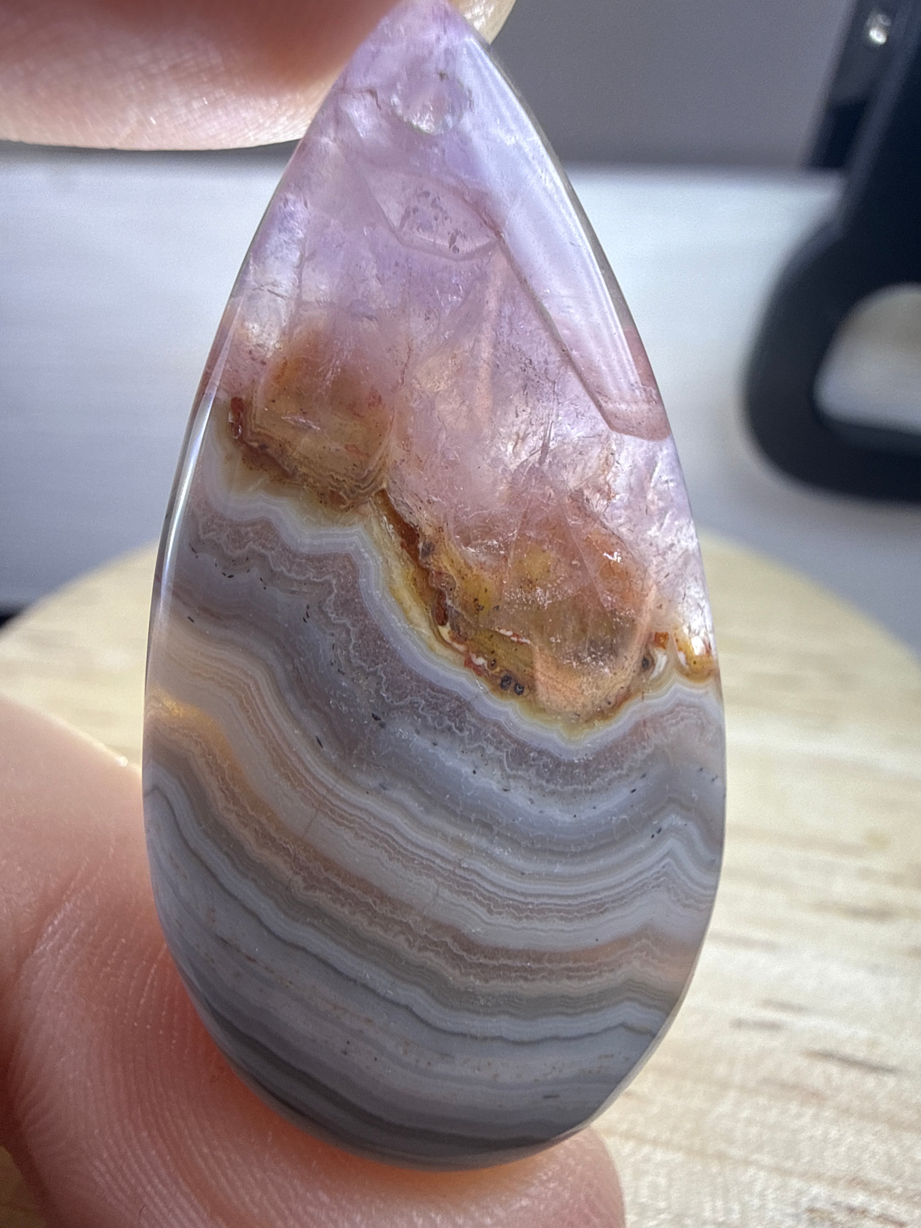 Amethyst with Mexican Lace Agate Pendant