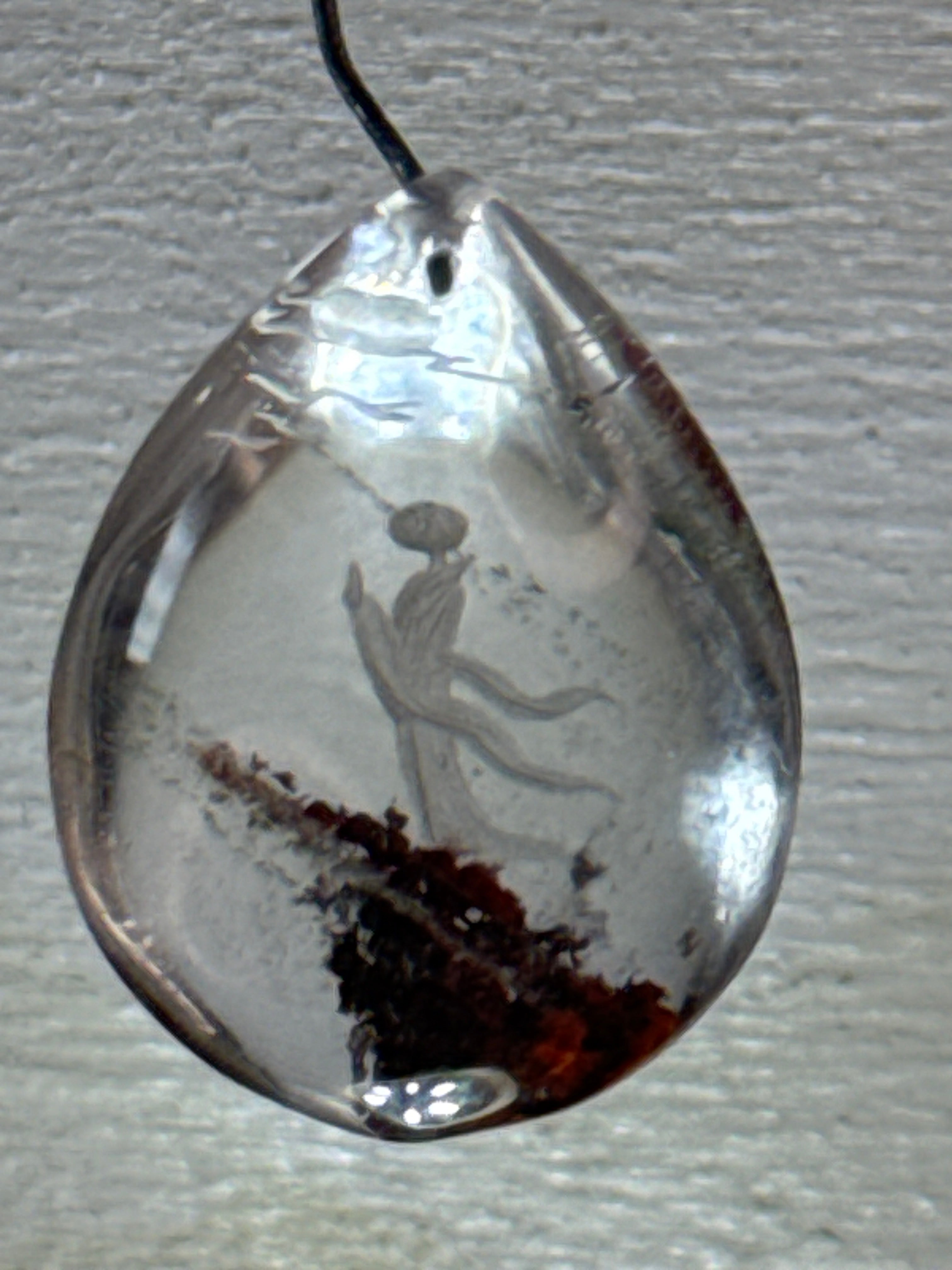 Carved Praying Monk Pendant