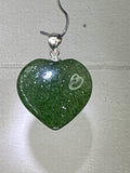 Green Strawberry Quartz Heart Pendant