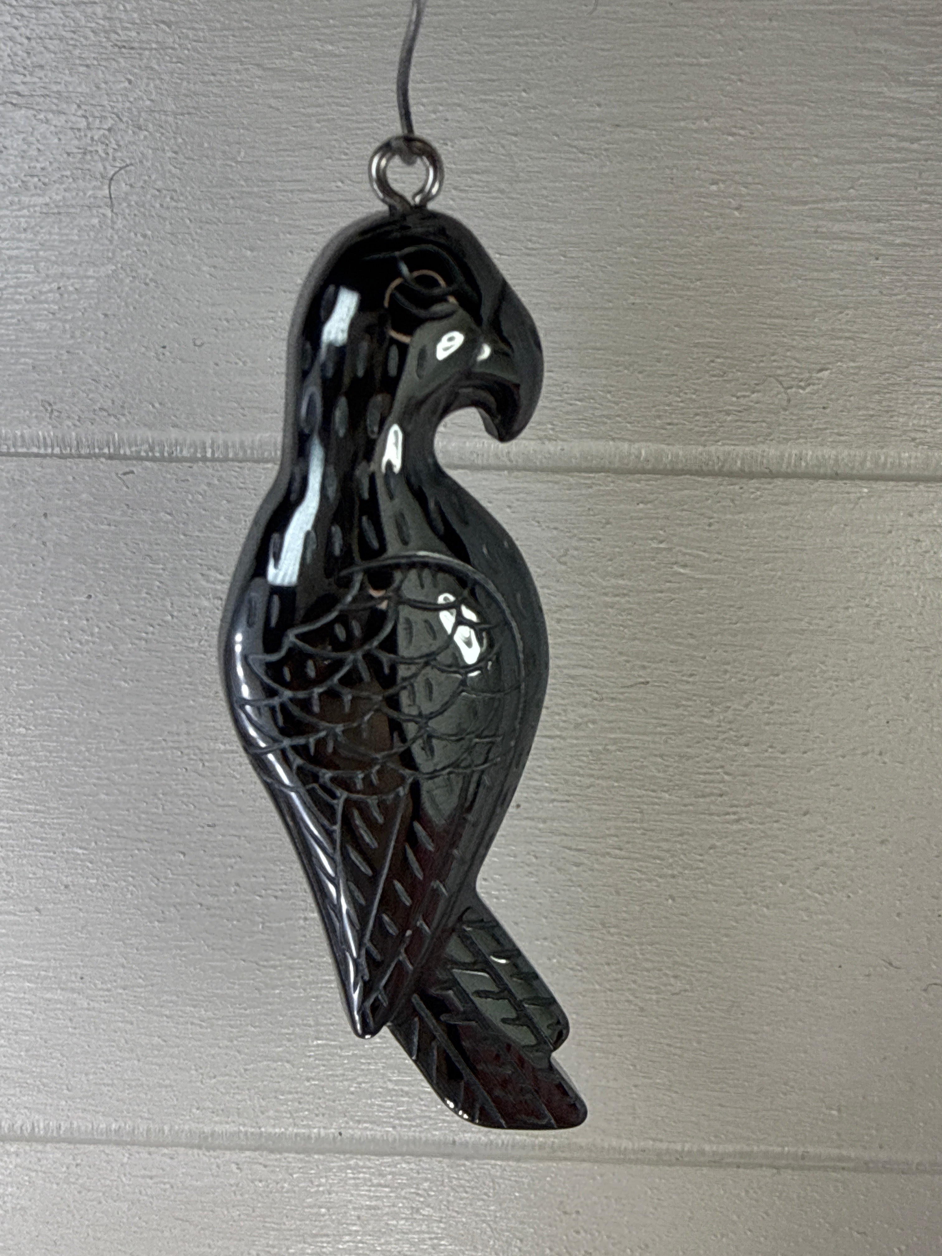 Hematite Parrot Pendant