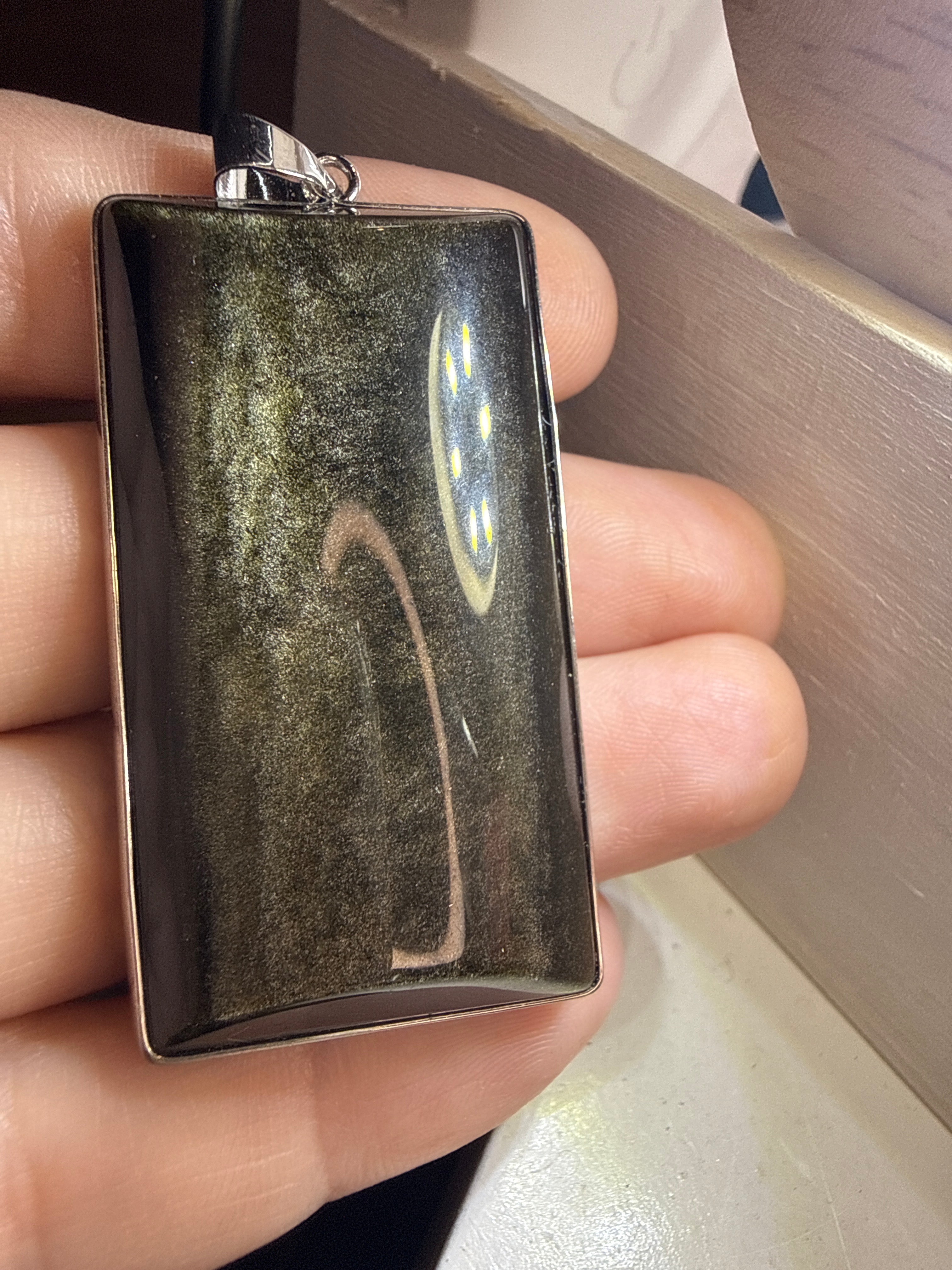 Gold Sheen Obsidian Pendant