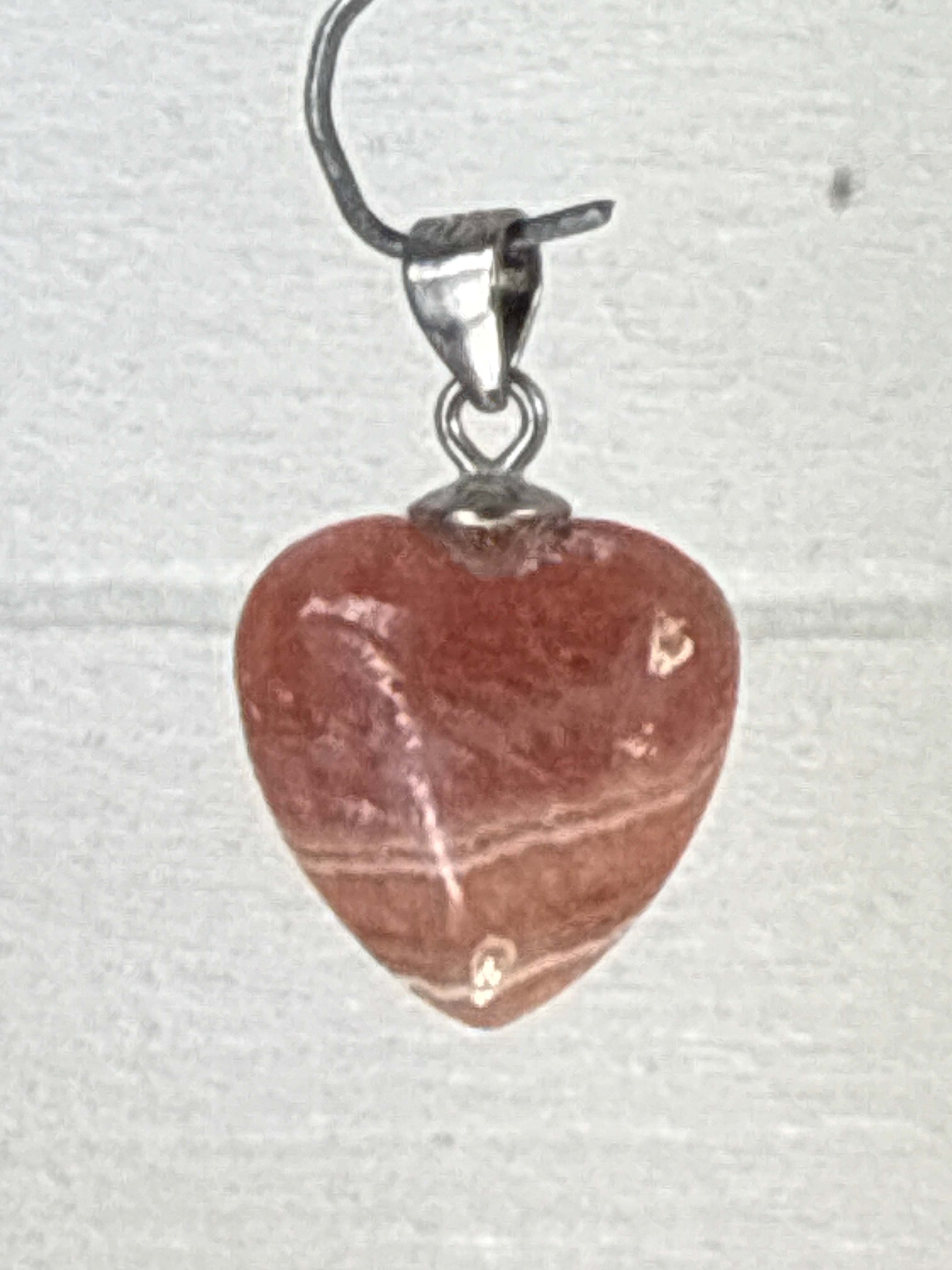 Rhodochrosite Heart Pendant