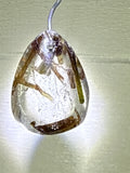 Green Tourmaline in Quartz Pendant