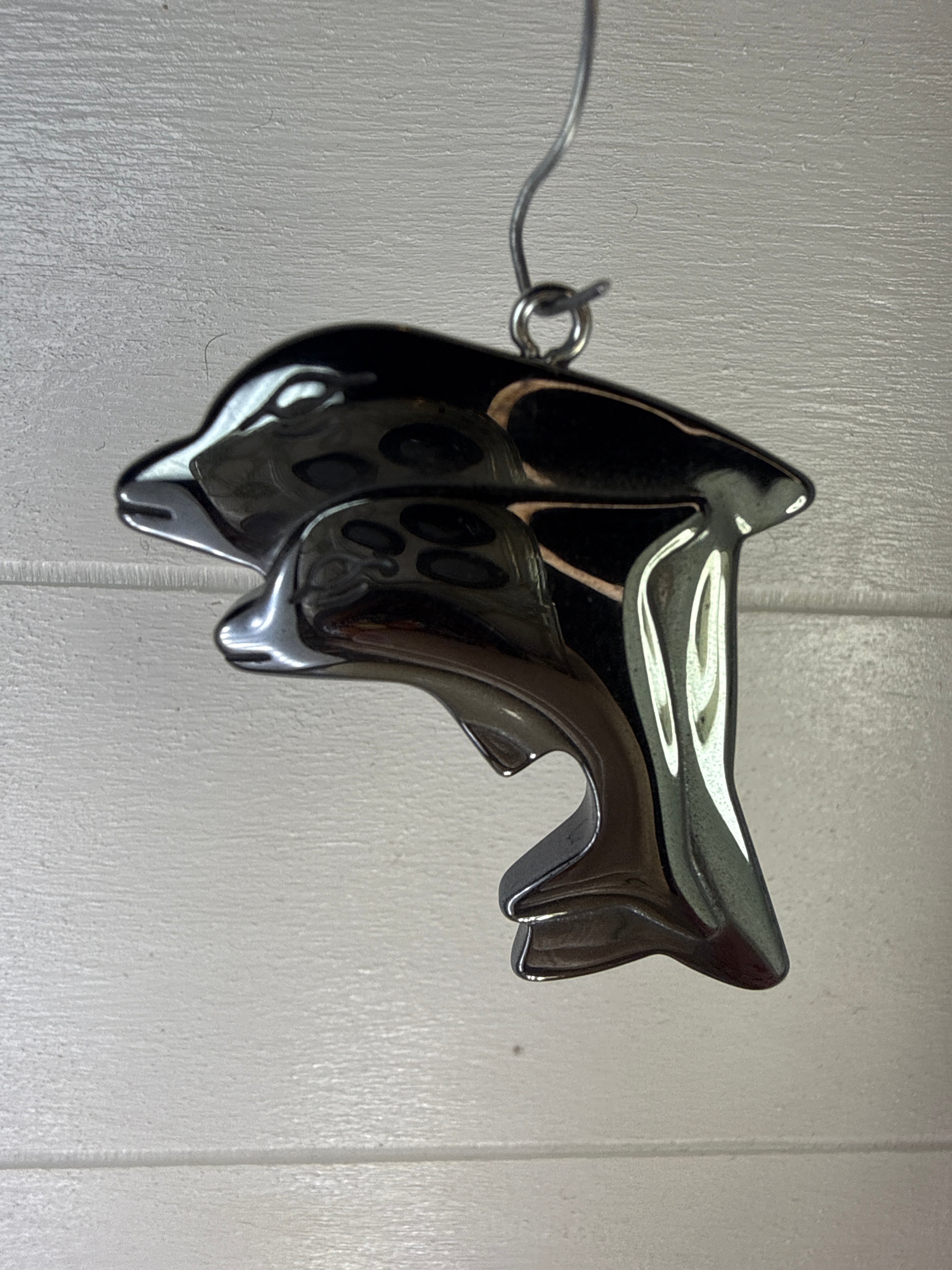 Hematite Dolphin Pendant