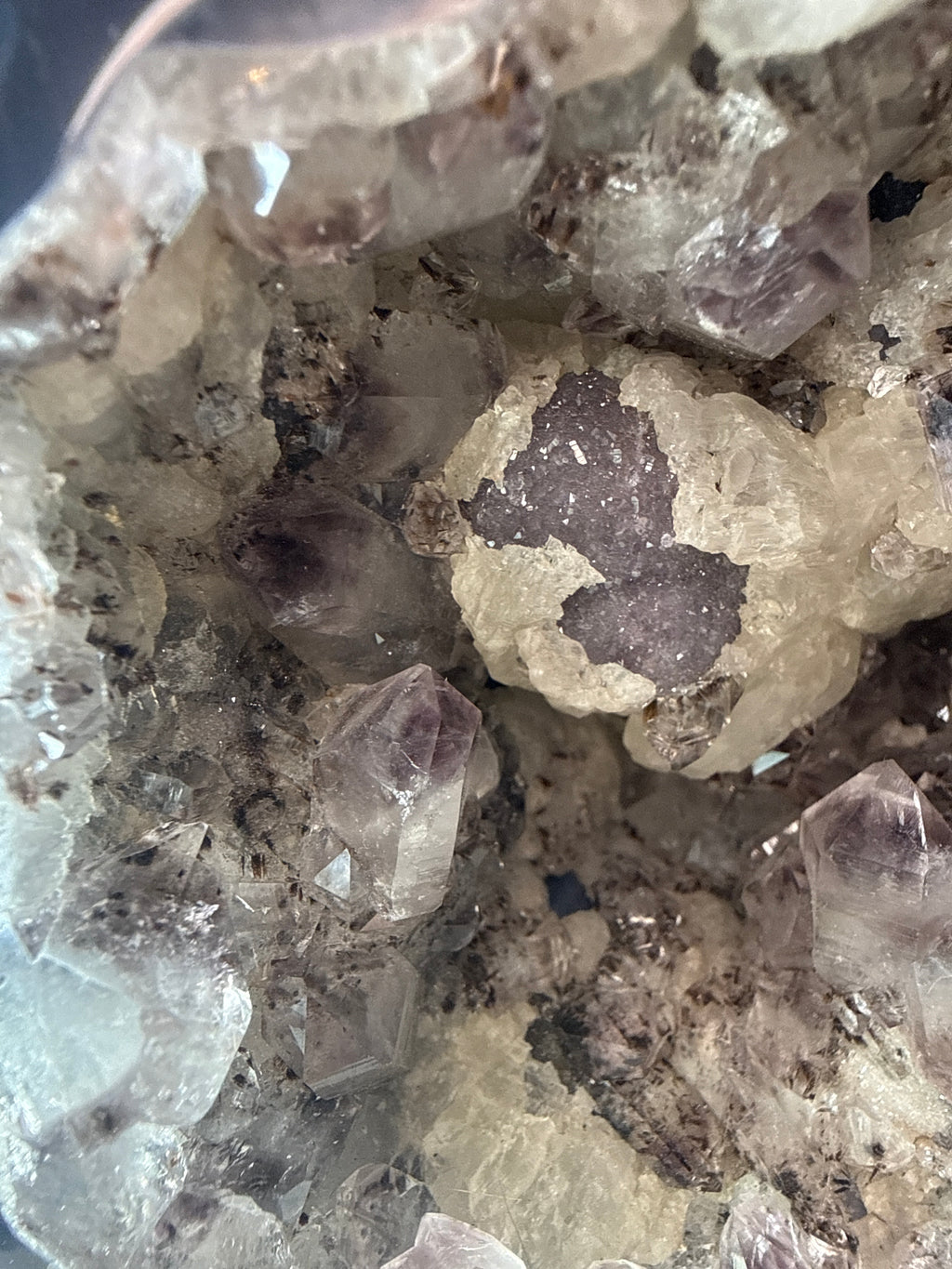 Amethyst Geode with Heavy Inclusions