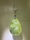 Prehnite with Epidote Pendant