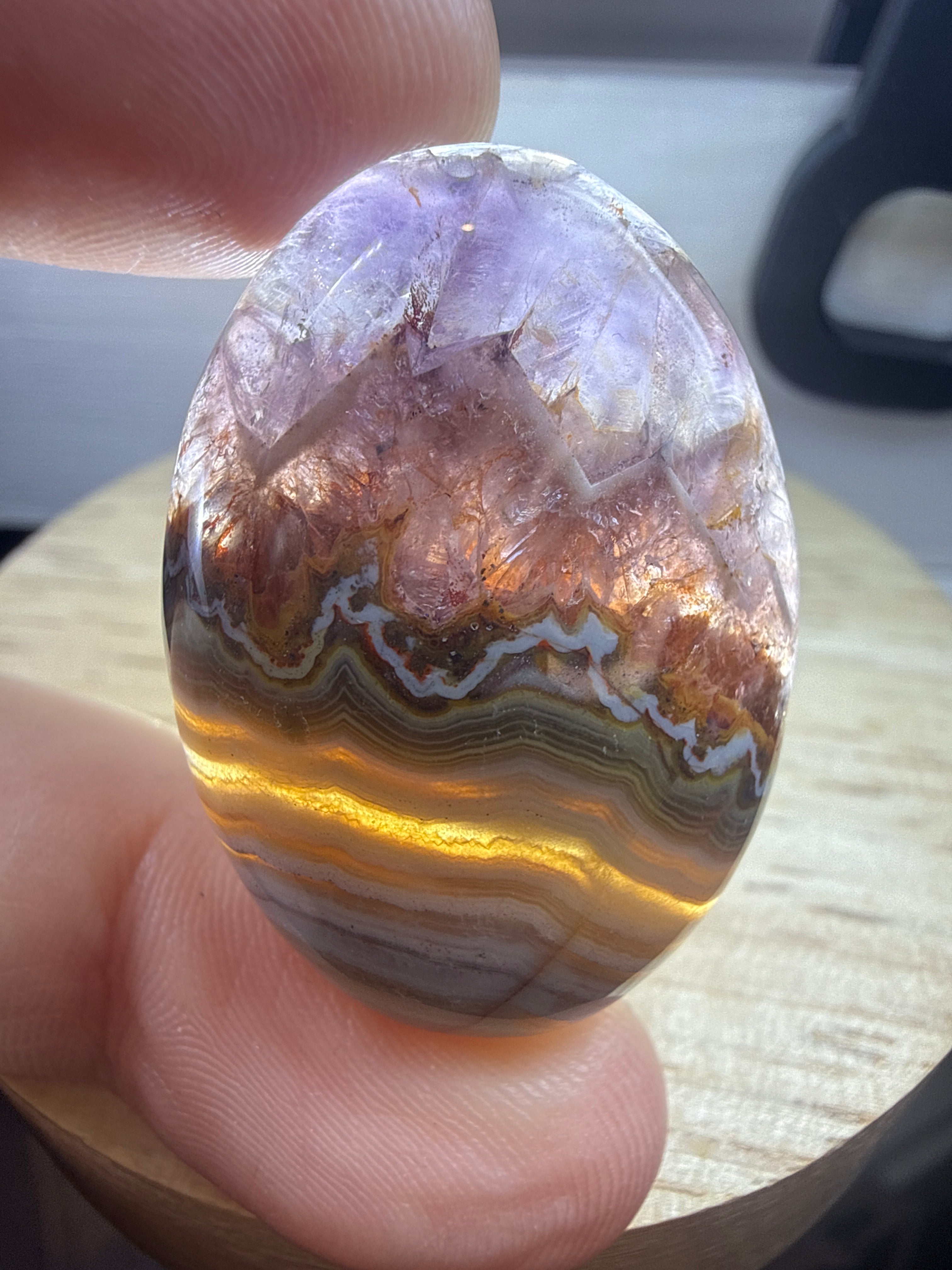 Amethyst with Mexican Lace Agate Pendant