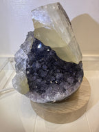 Black Rainbow Druzy Amethyst with Calcite