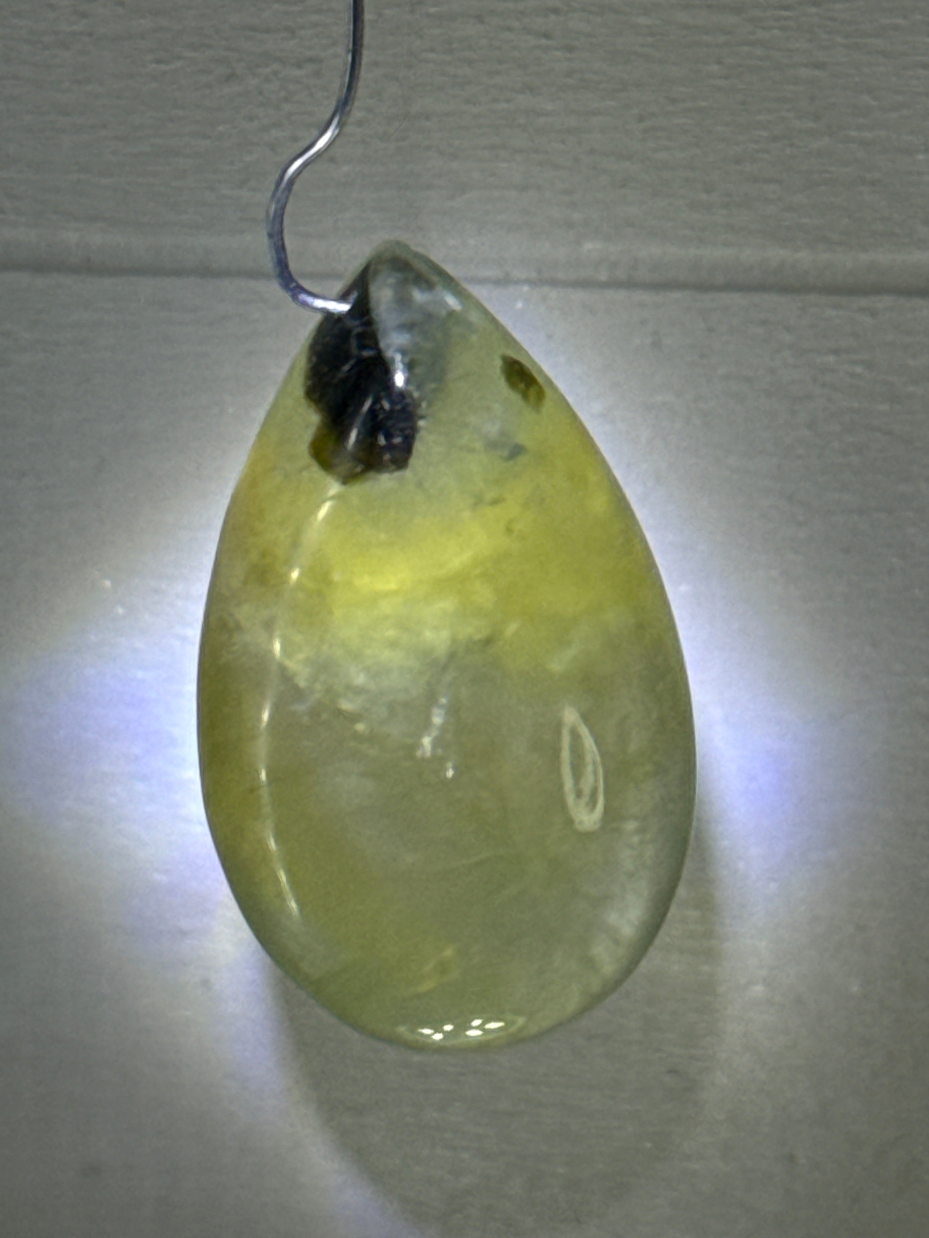 Prehnite with Epidote Pendant