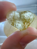 Gold Rutile Heart Pendant