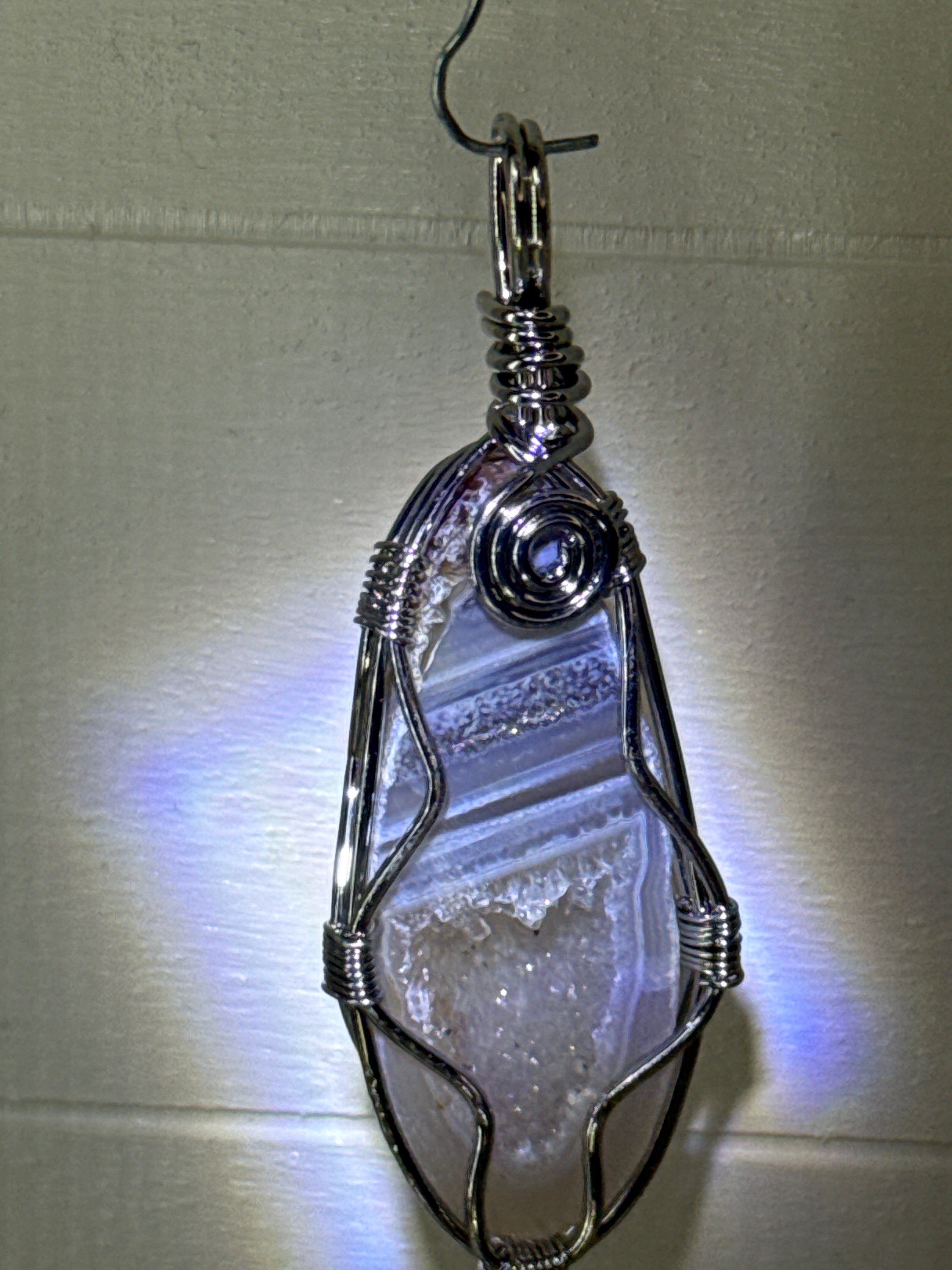 Quartz Geode Wire Wrapped Pendant
