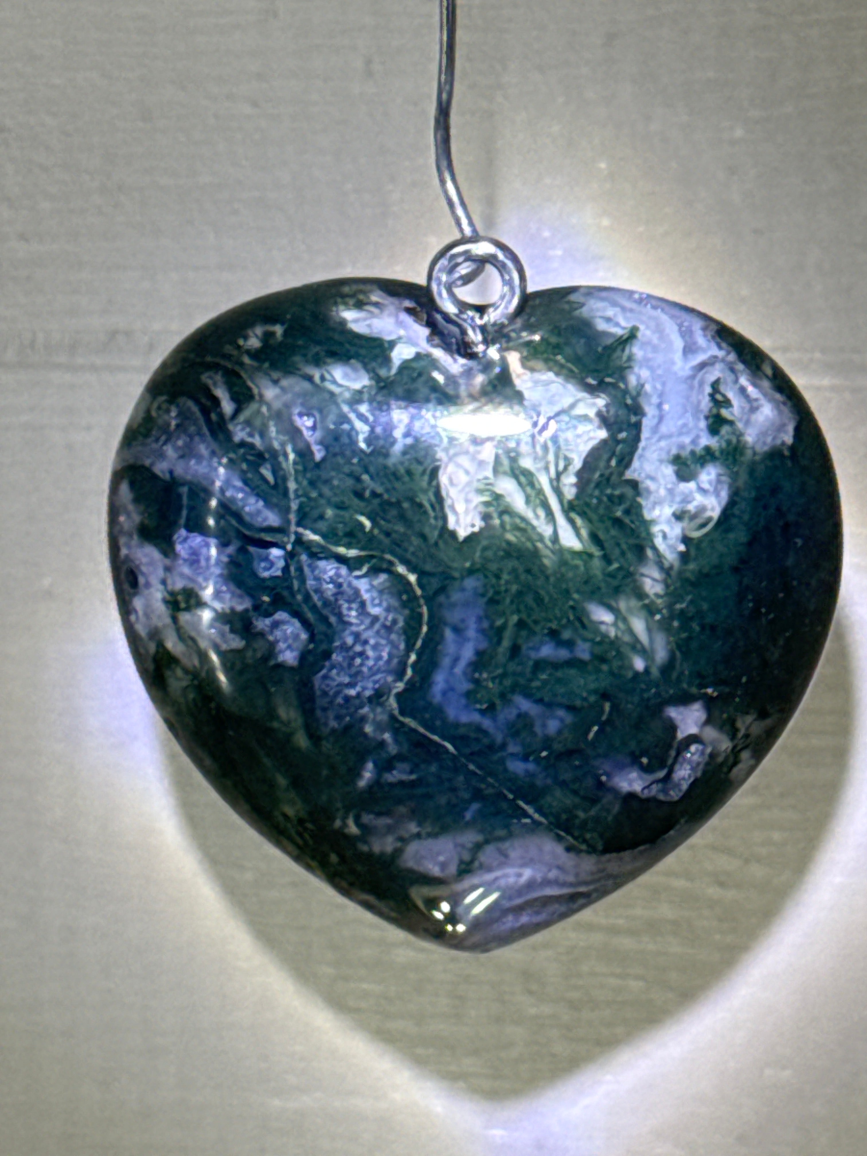 Moss Agate Heart Pendant