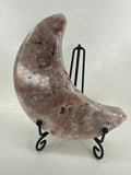 Pink Amethyst Moon Carving