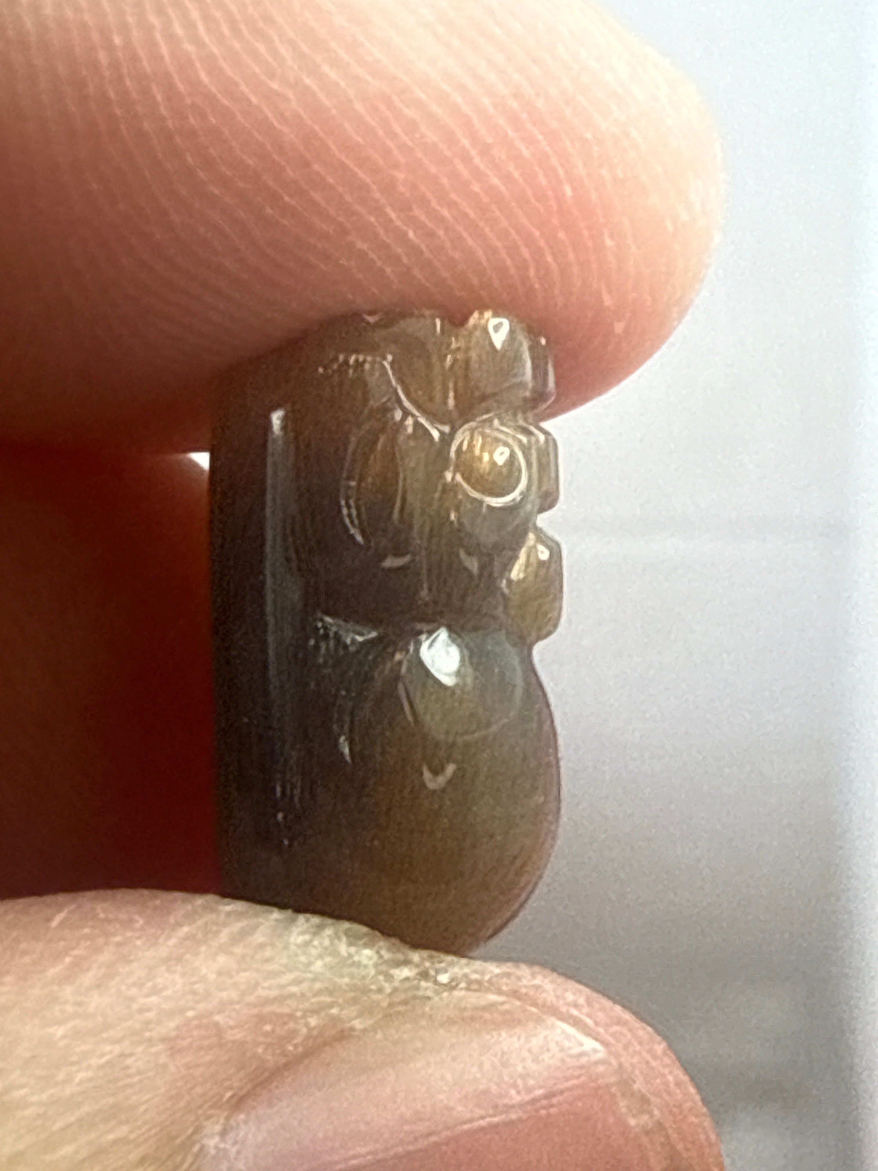 Skeleton Sunstone & Moonstone Carved Pixue Pendant