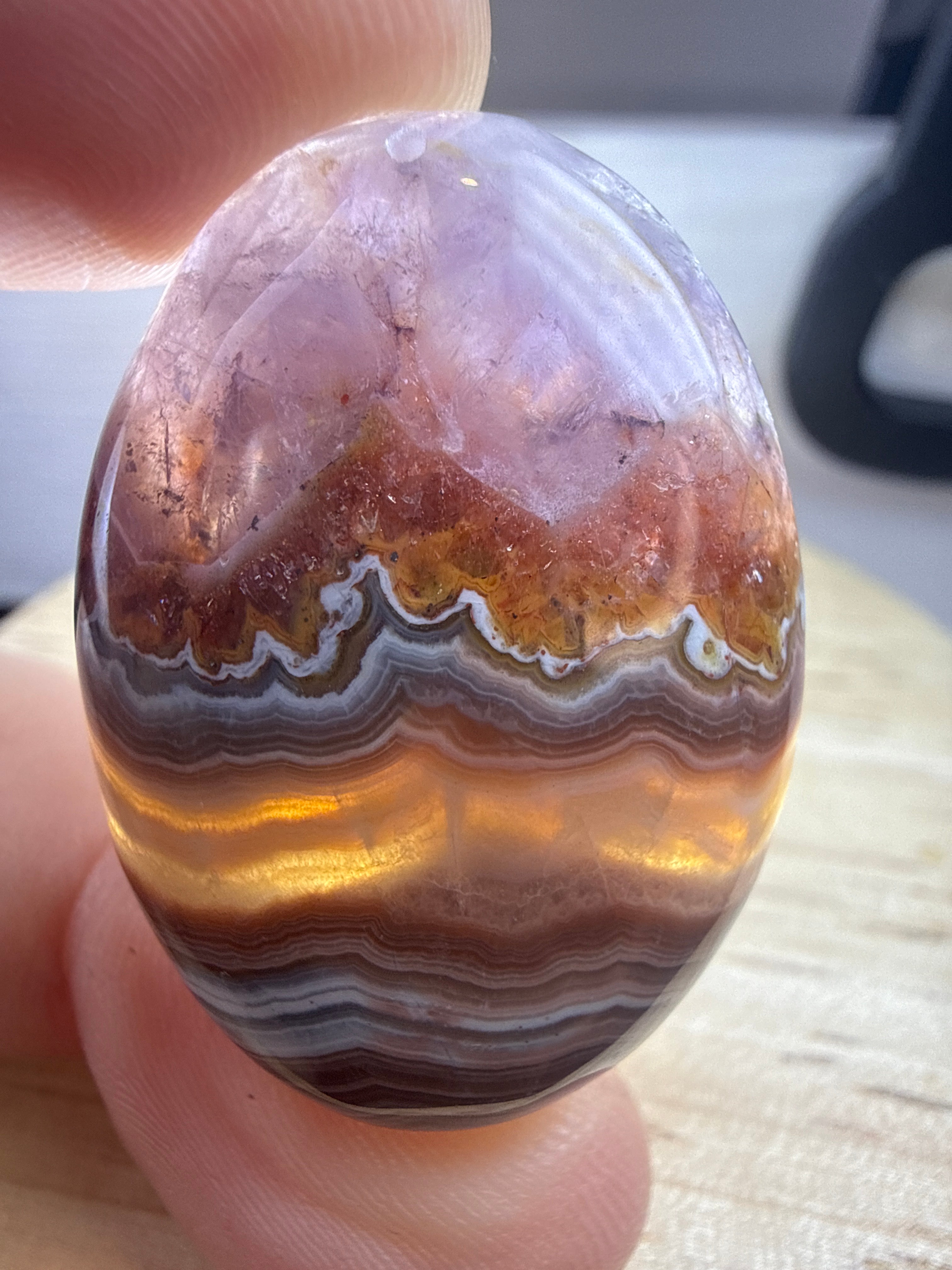 Amethyst with Mexican Lace Agate Pendant