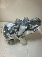 Druzy Moss Agate Elephant