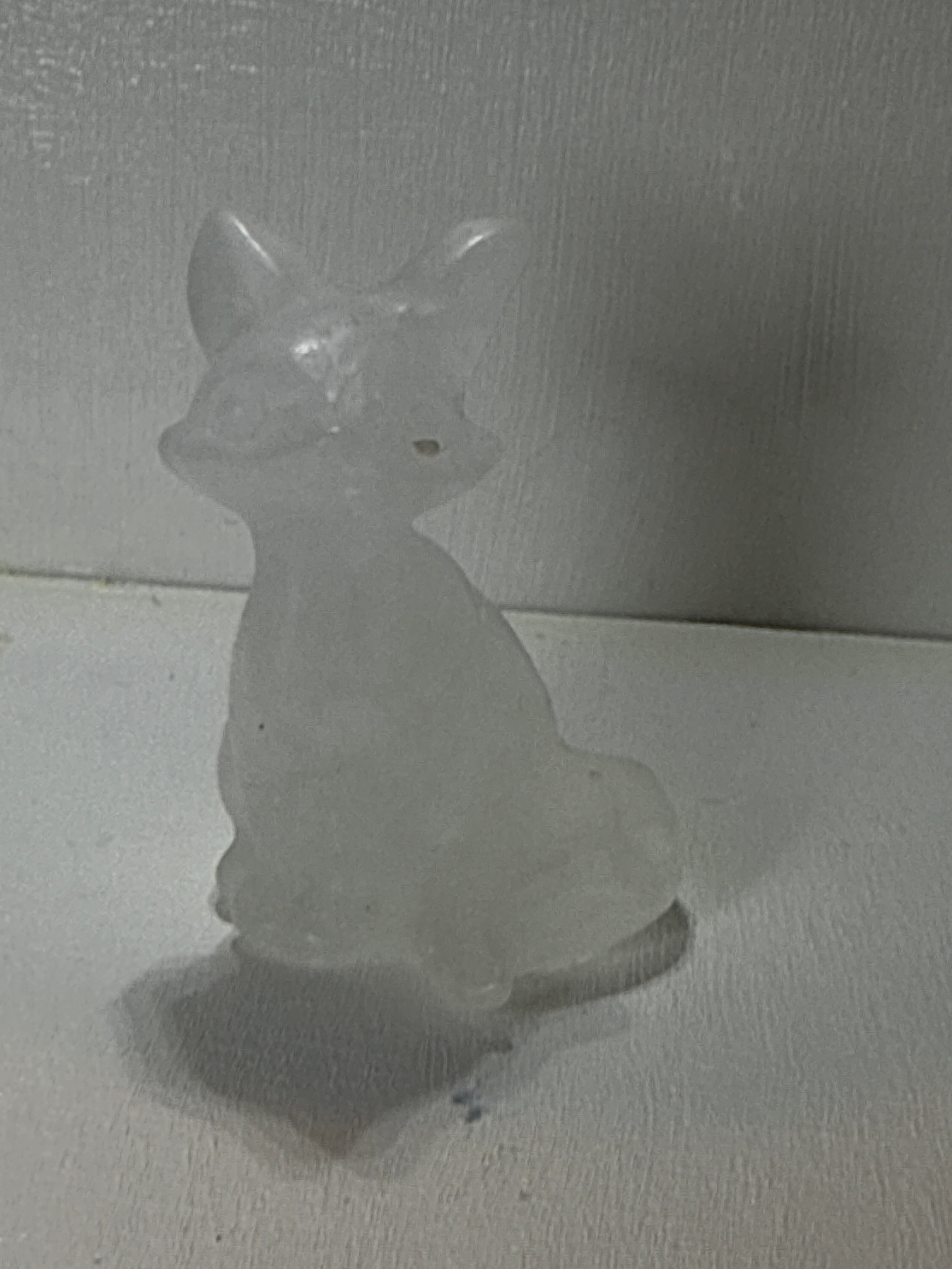 Clear Quartz Fox Carving