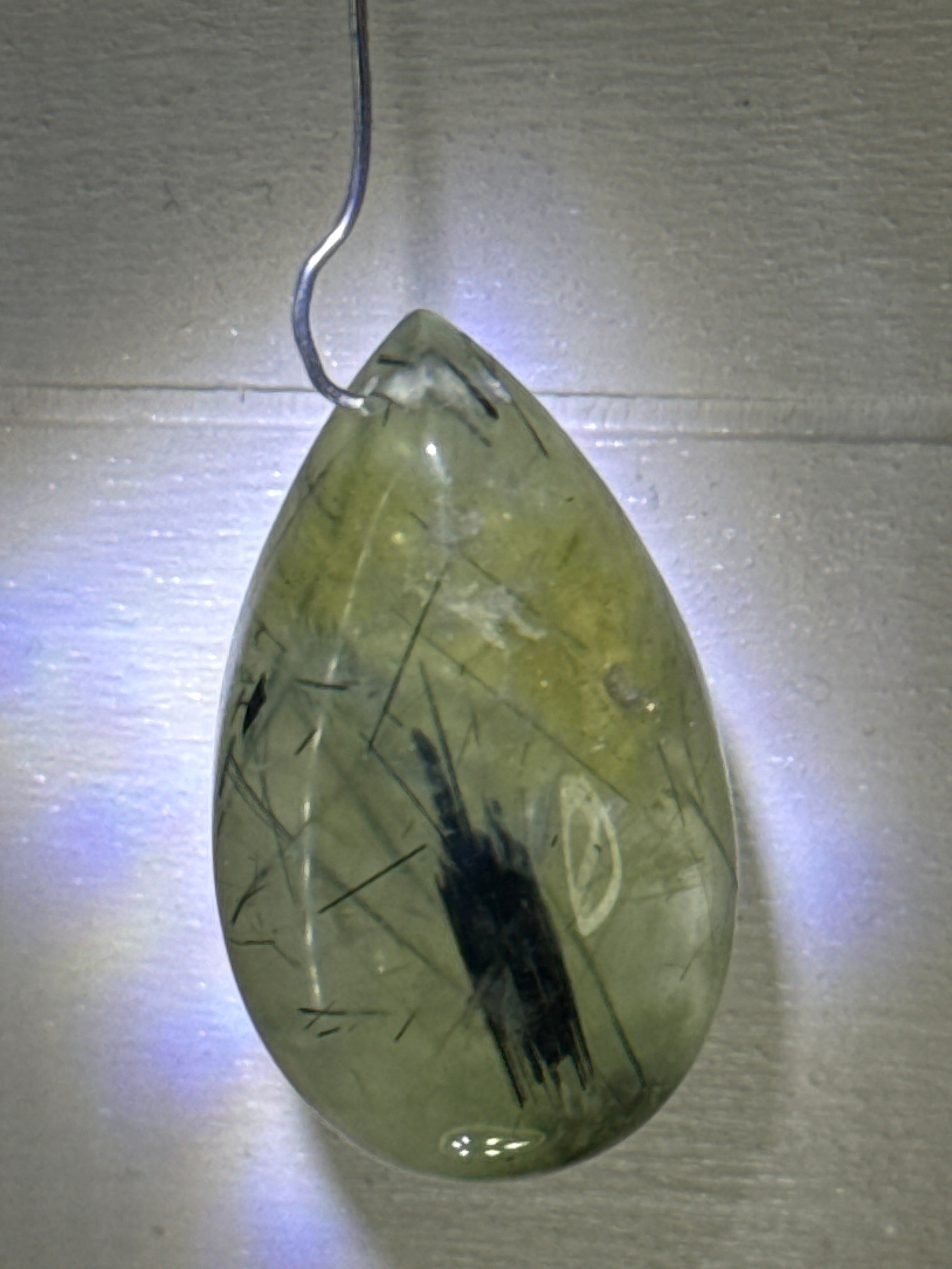 Prehnite with Epidote Pendant