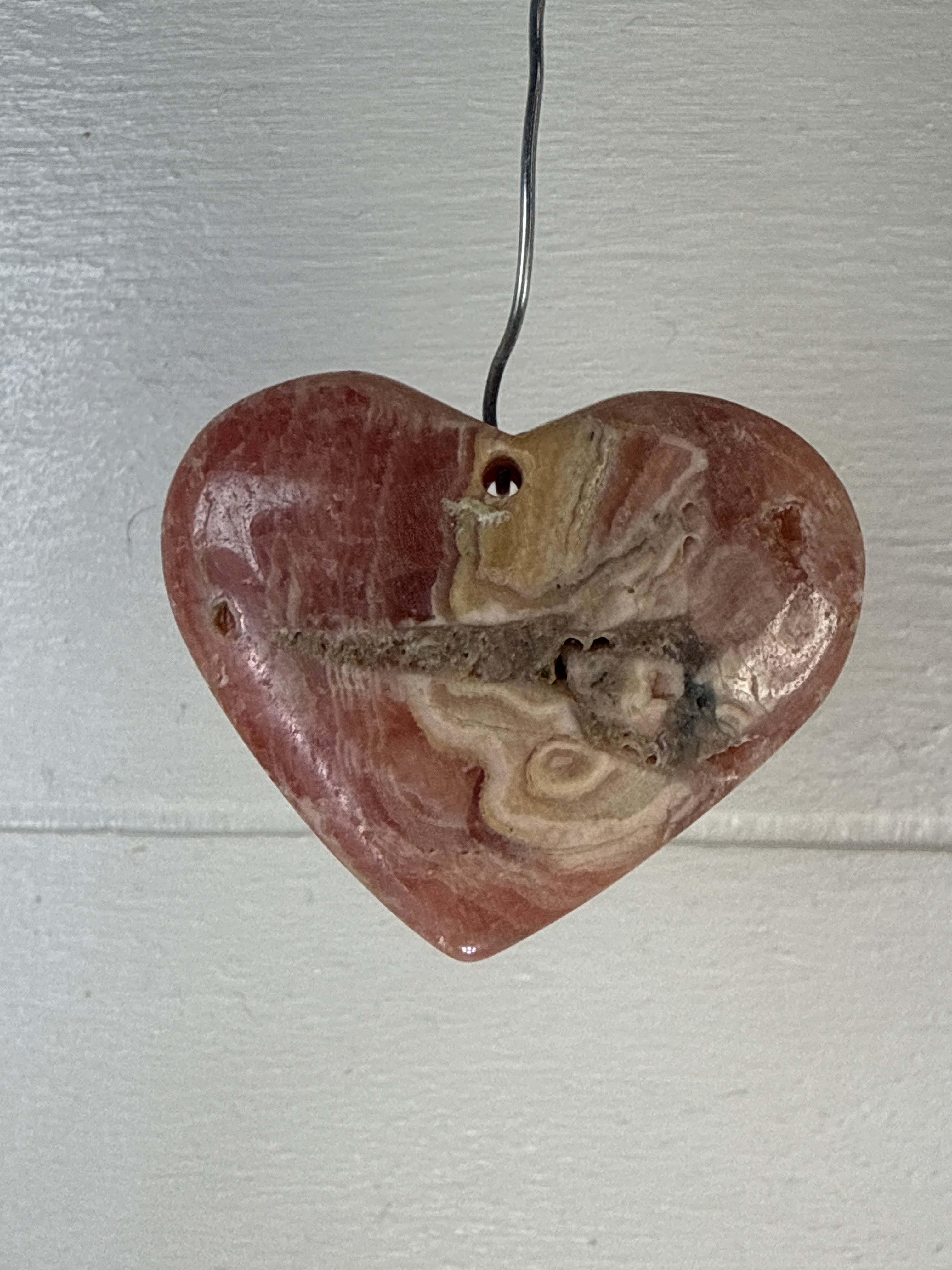 Rhodochrosite Heart Pendant