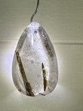 Green Tourmaline in Quartz Pendant