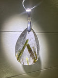 Green Tourmaline in Quartz Pendant