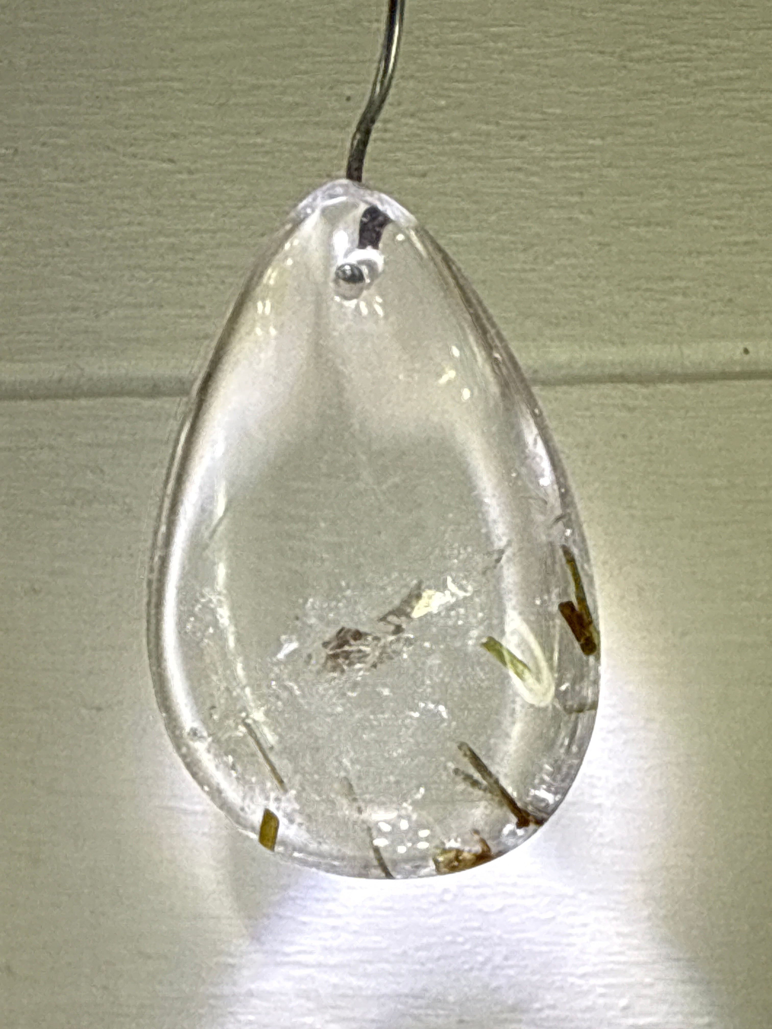 Green Tourmaline in Quartz Pendant