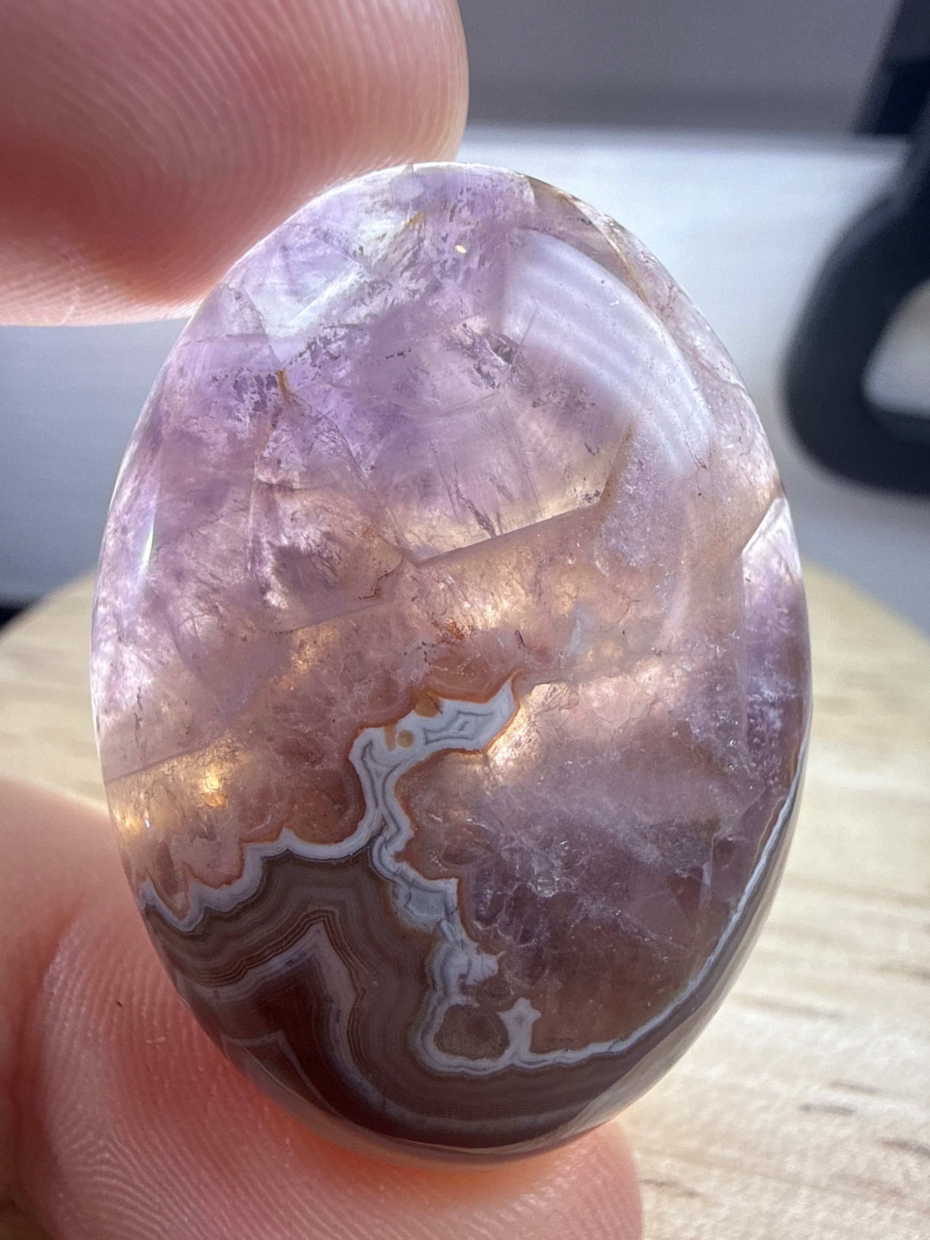 Amethyst with Mexican Lace Agate Pendant