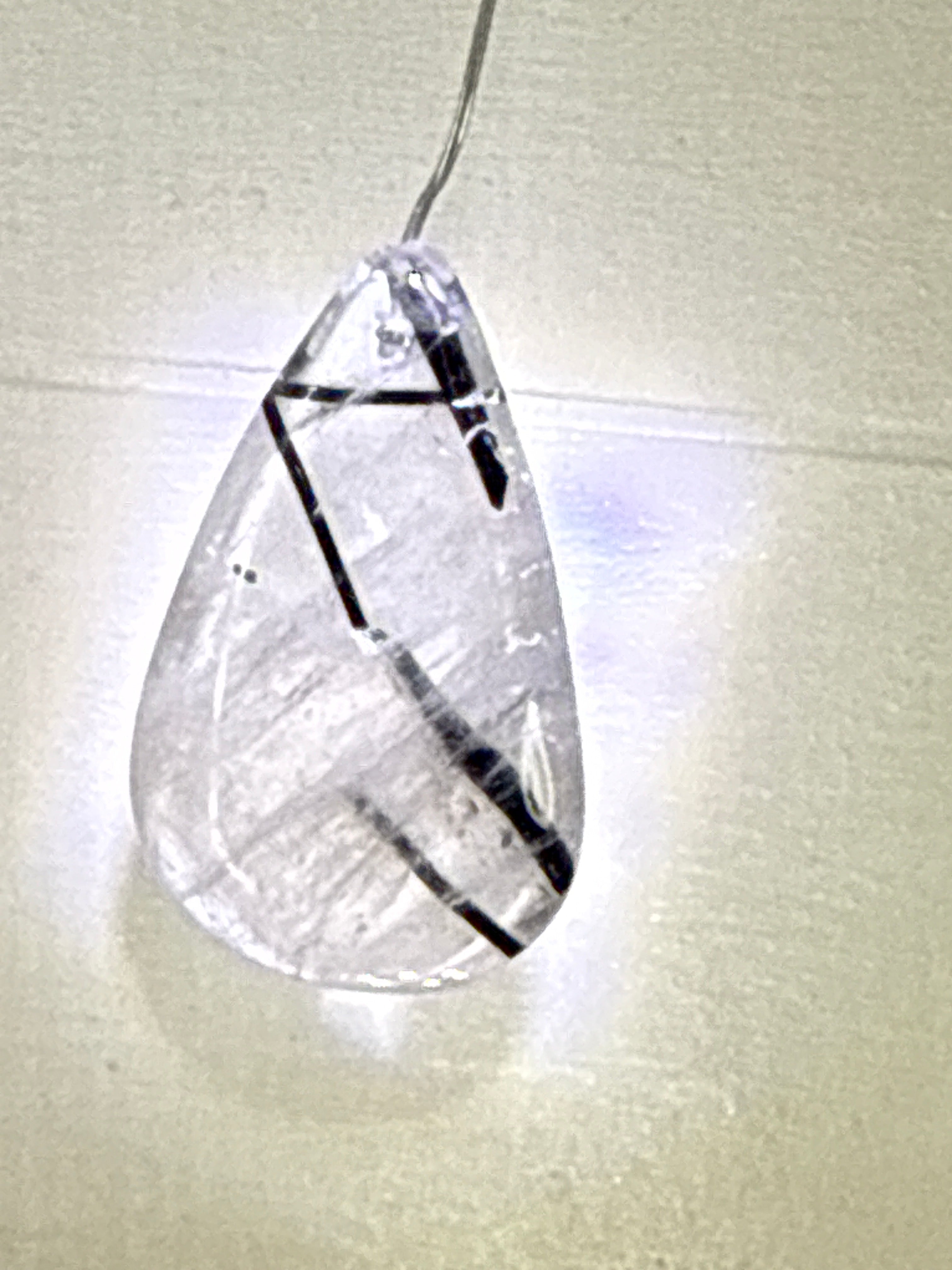 Black Tourmaline in Quartz Pendant