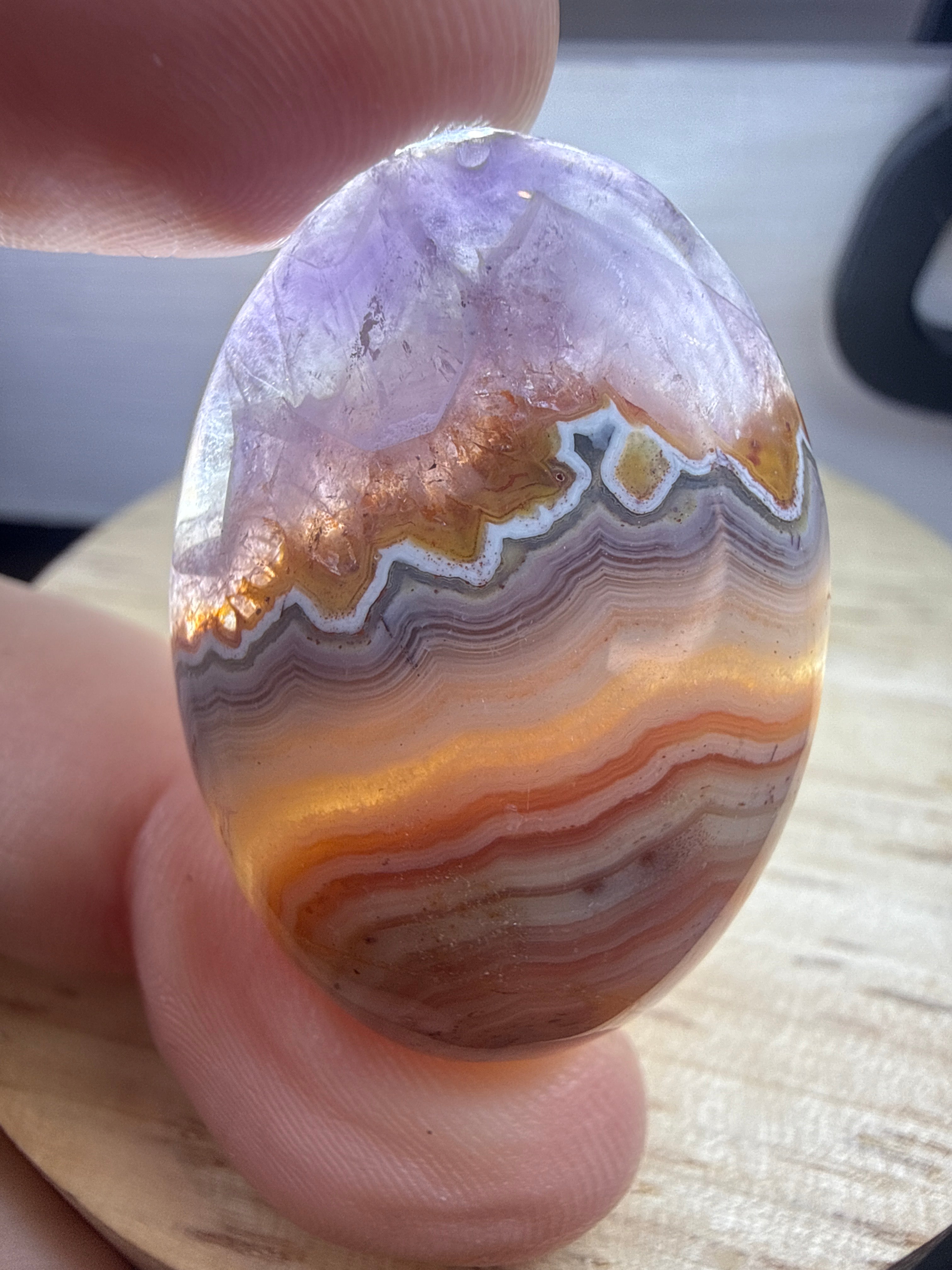 Amethyst with Mexican Lace Agate Pendant
