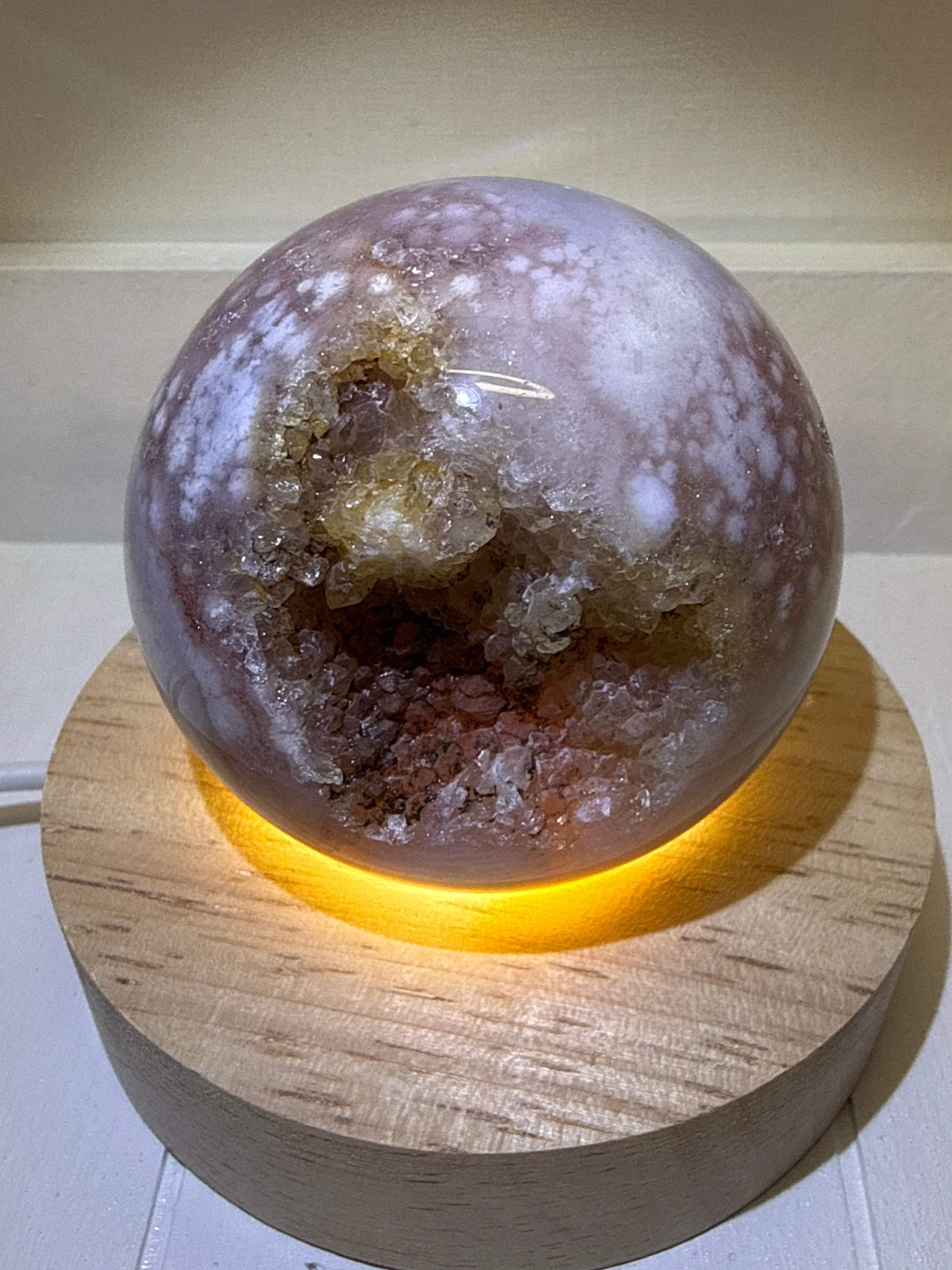Pink Amethyst & Flower Agate Sphere