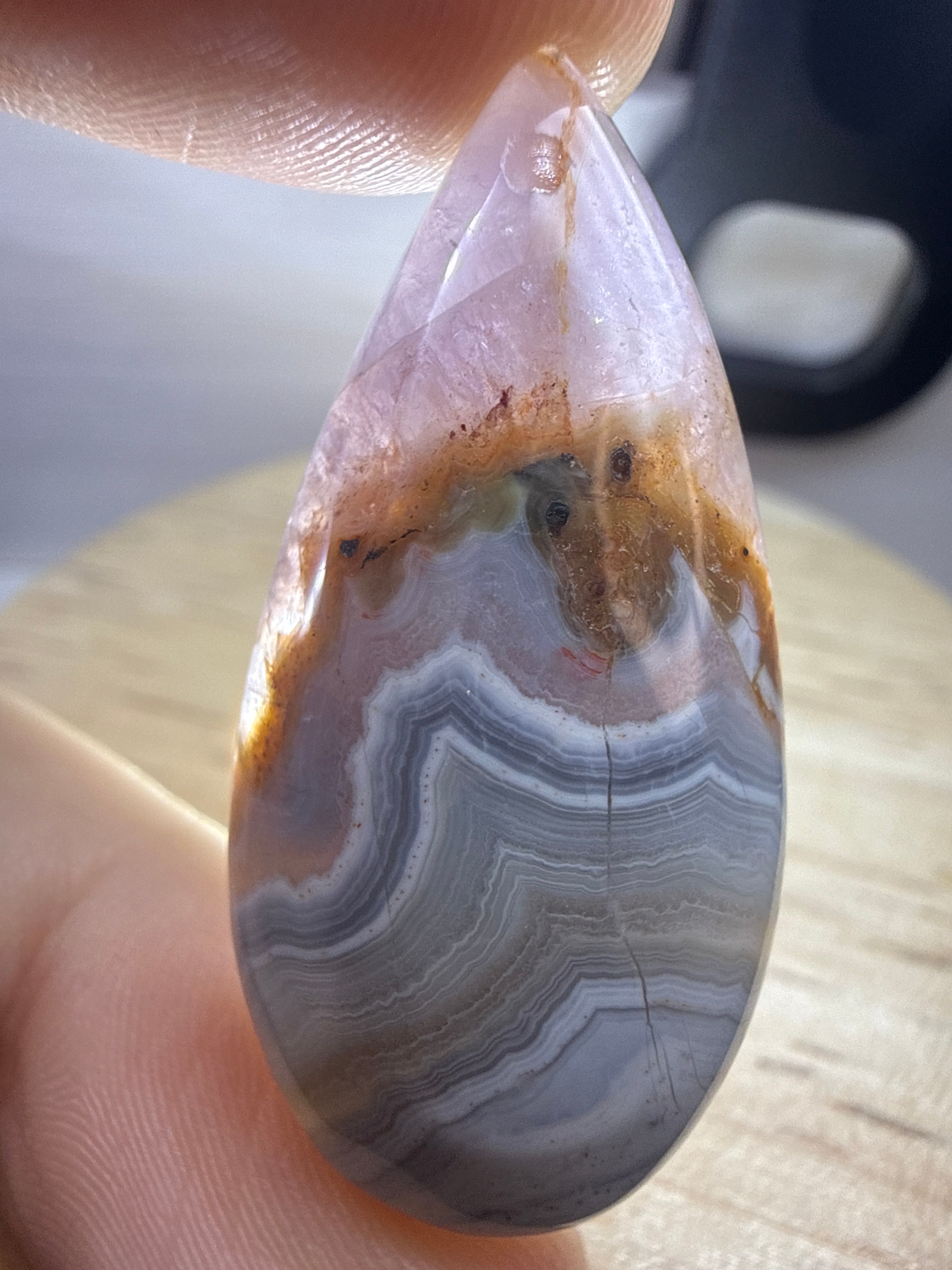 Amethyst with Mexican Lace Agate Pendant