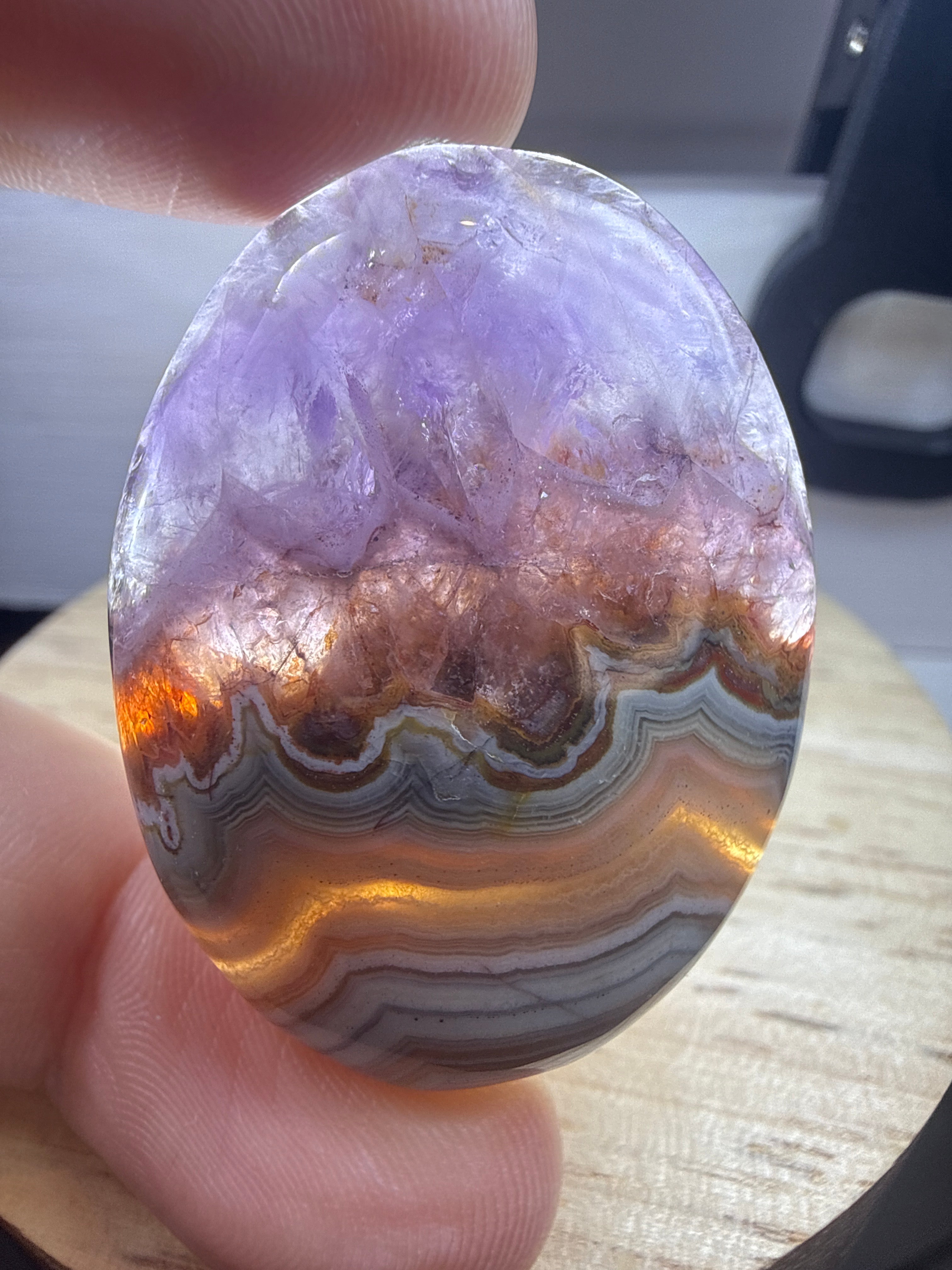 Amethyst with Mexican Lace Agate Pendant