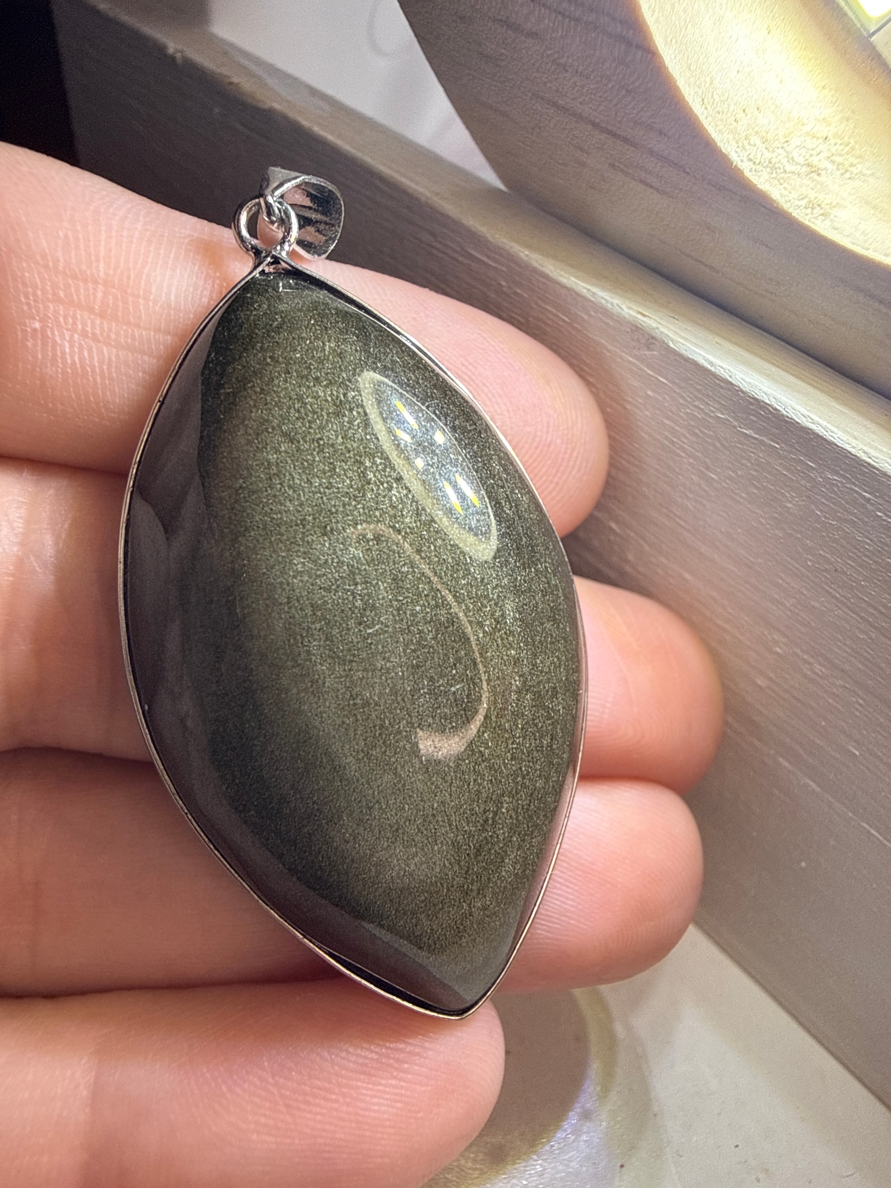 Gold Sheen Obsidian Pendant