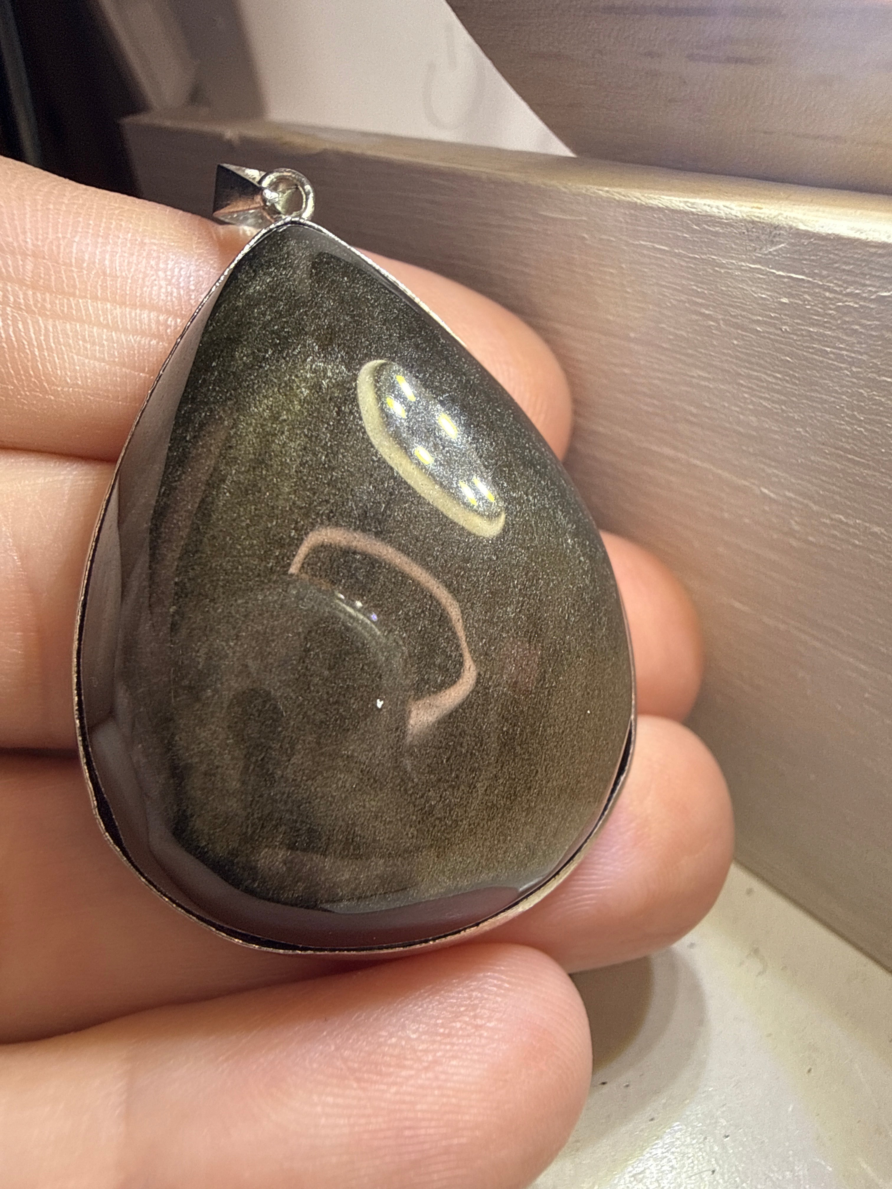Gold Sheen Obsidian Pendant