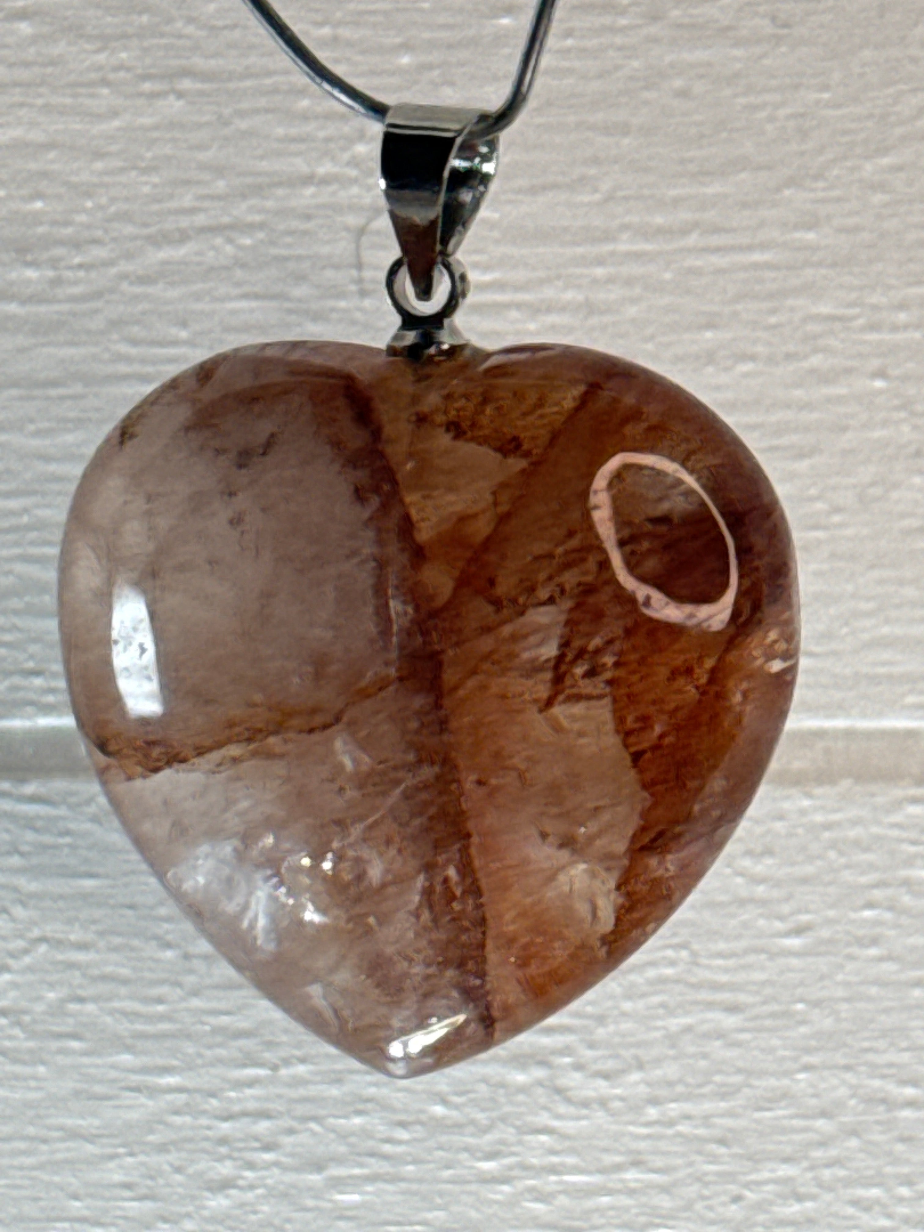 Fire Quartz Heart Pendant