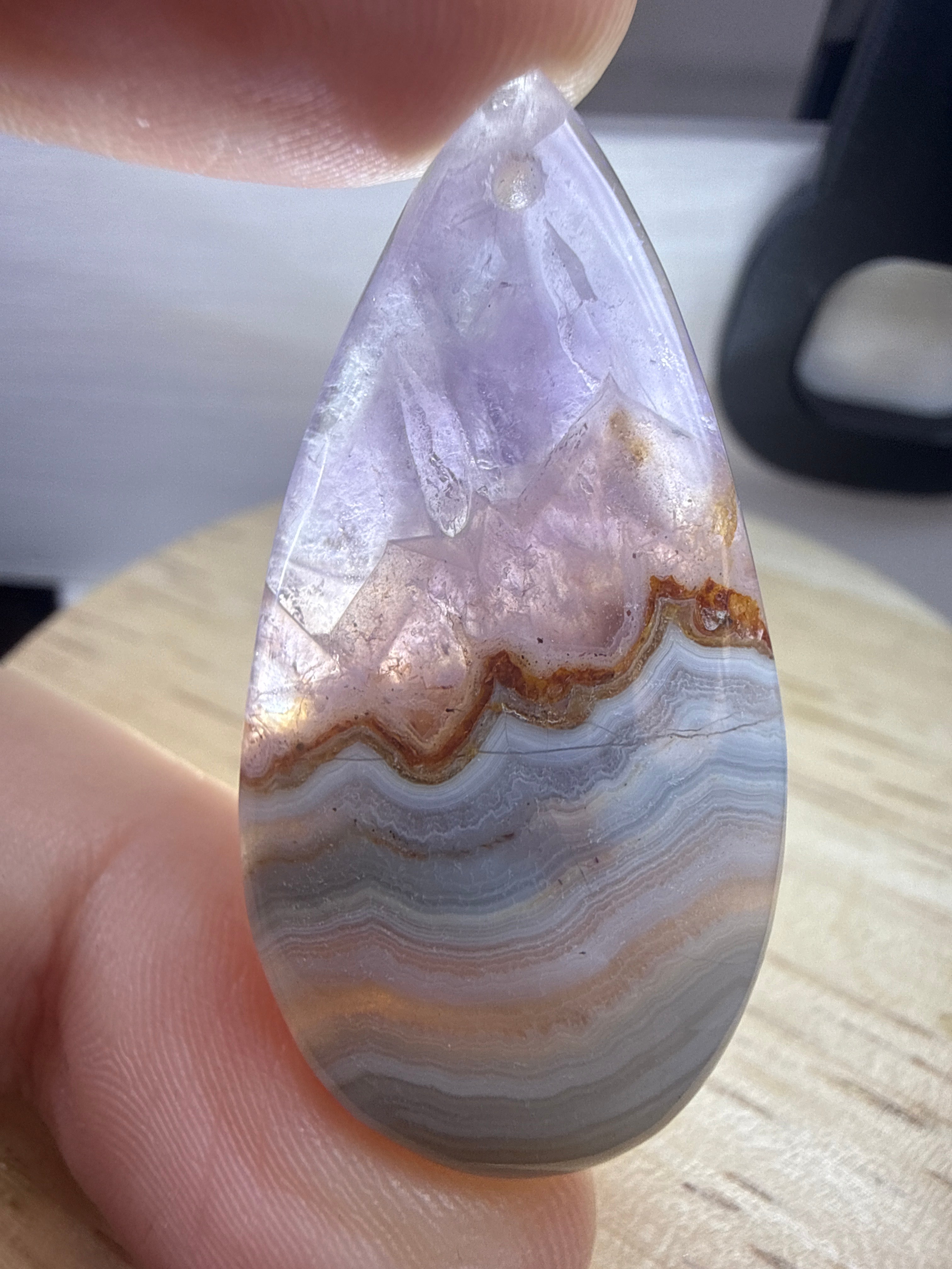 Amethyst with Mexican Lace Agate Pendant