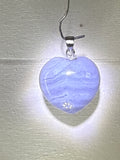 Blue Lace Agate Heart Pendant