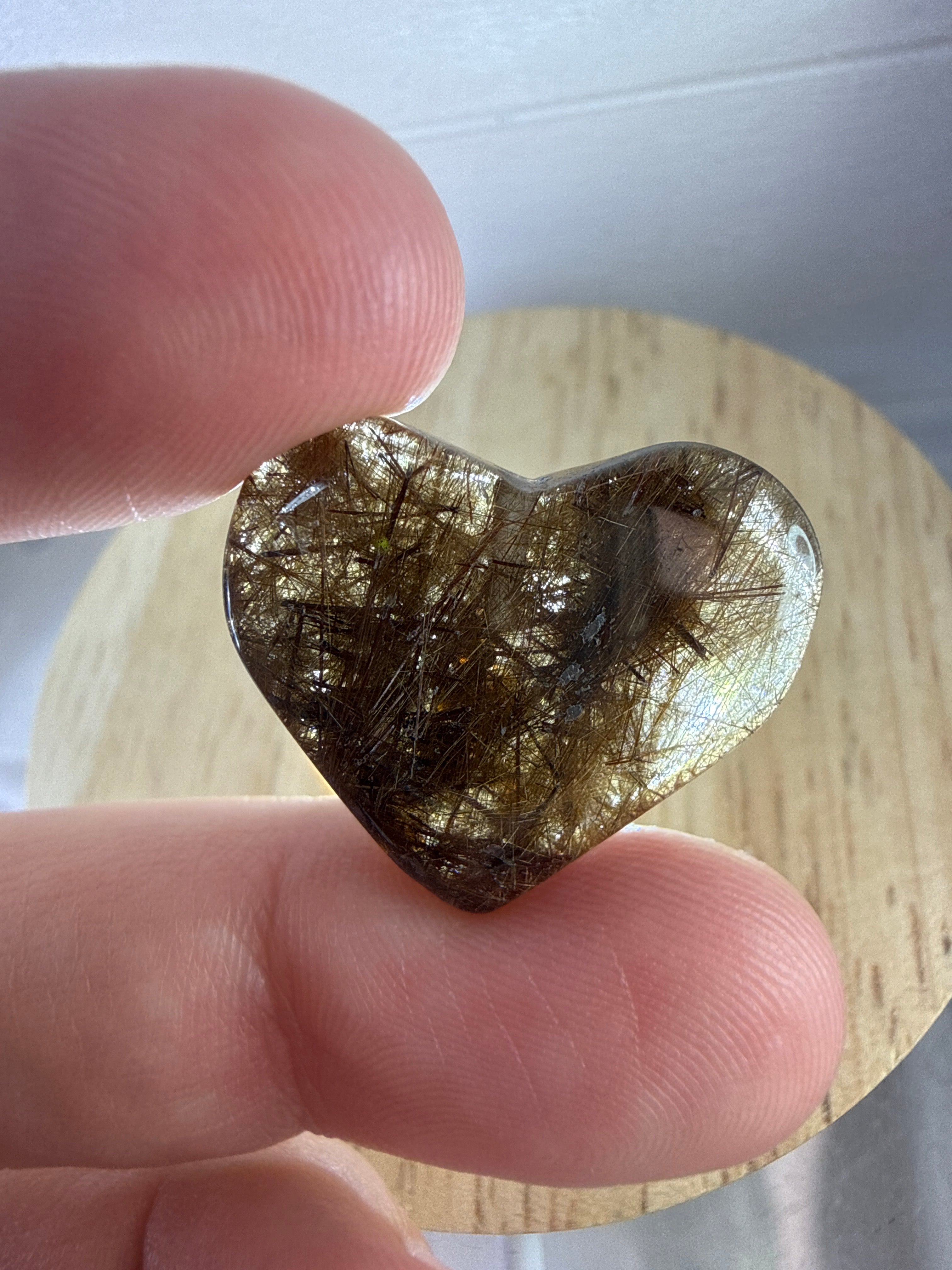 Copper Rutile Heart Pendant