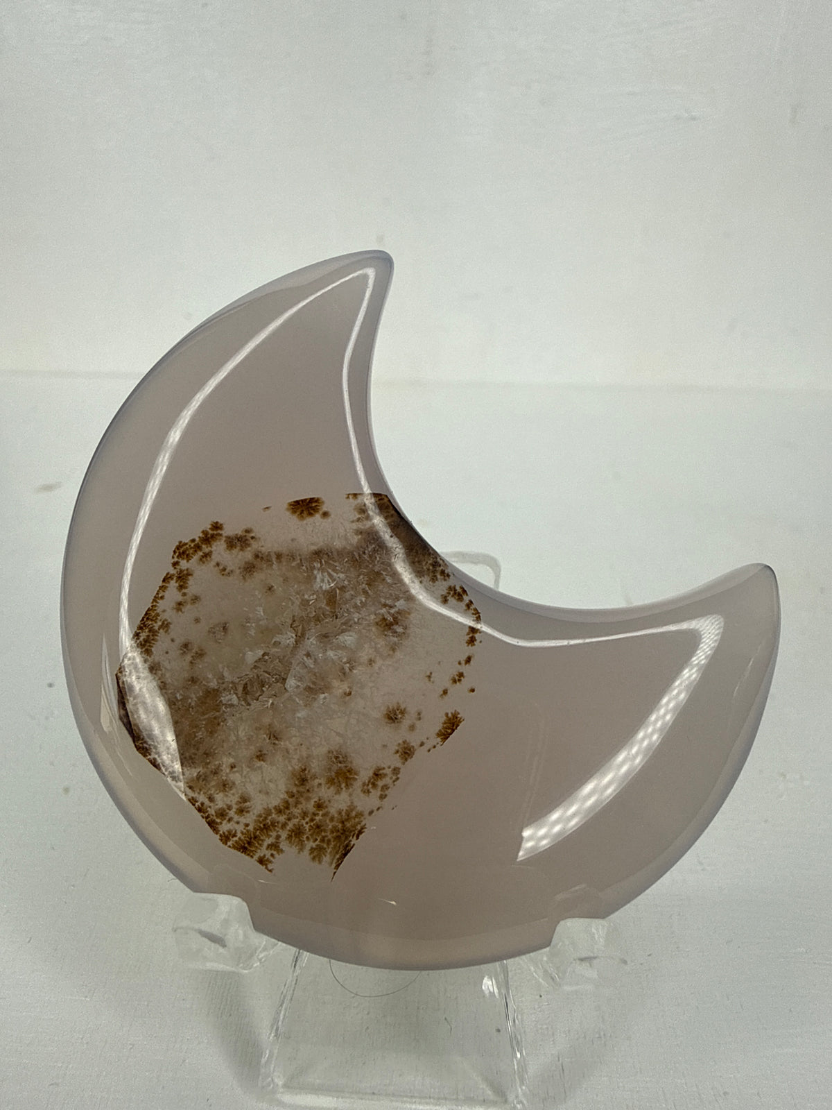 Druzy Agate Moon Carving