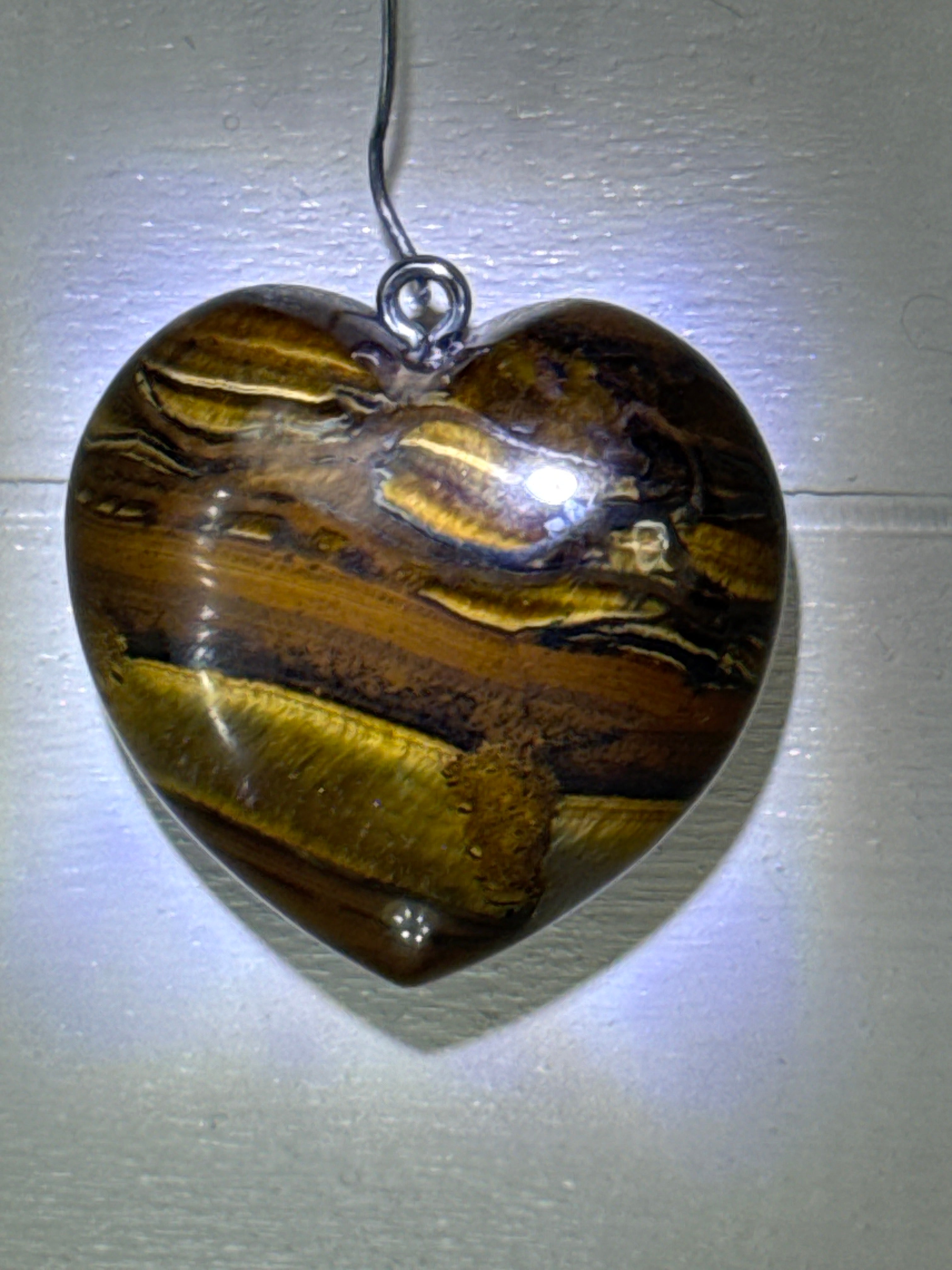 Tiger’s Eye & Tiger Iron Heart Pendant
