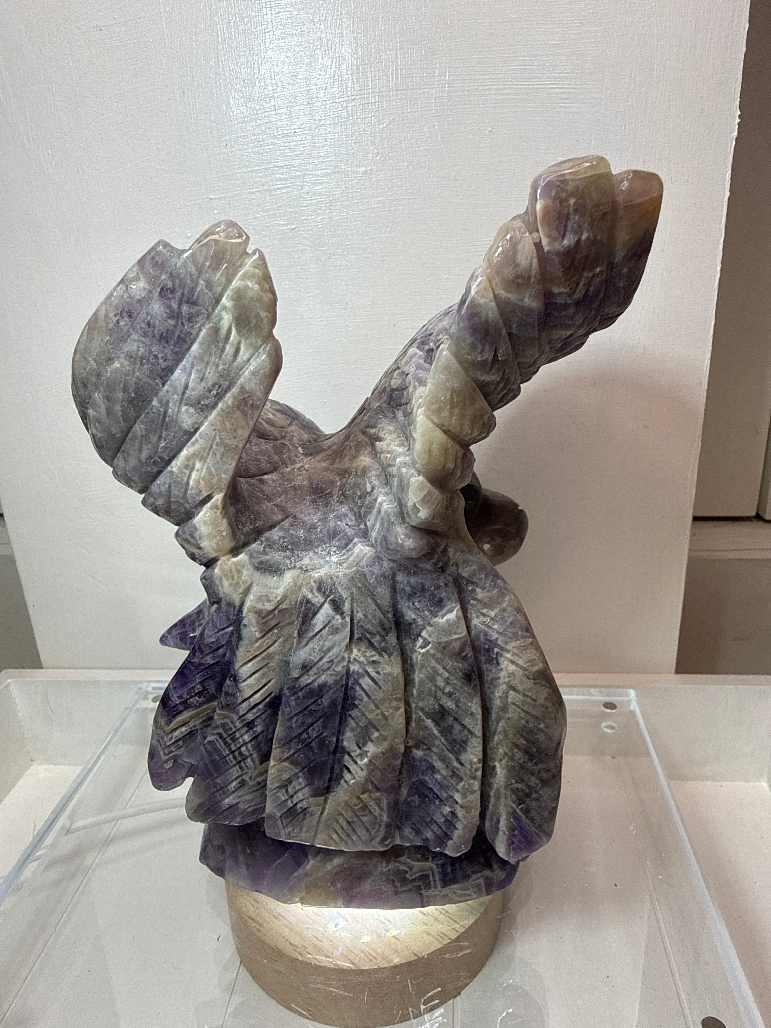 Root Fluorite Eagle Carving