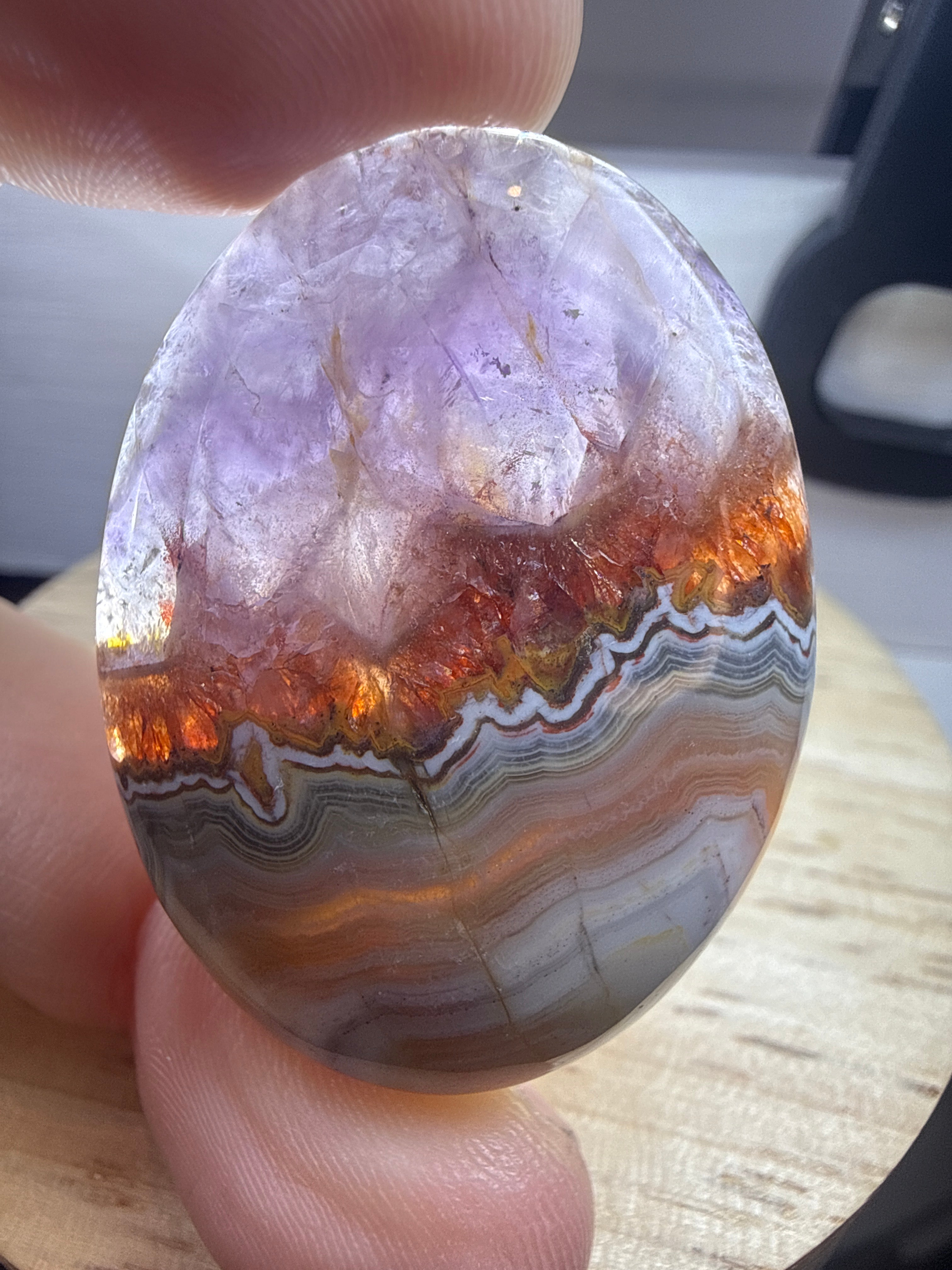 Amethyst with Mexican Lace Agate Pendant