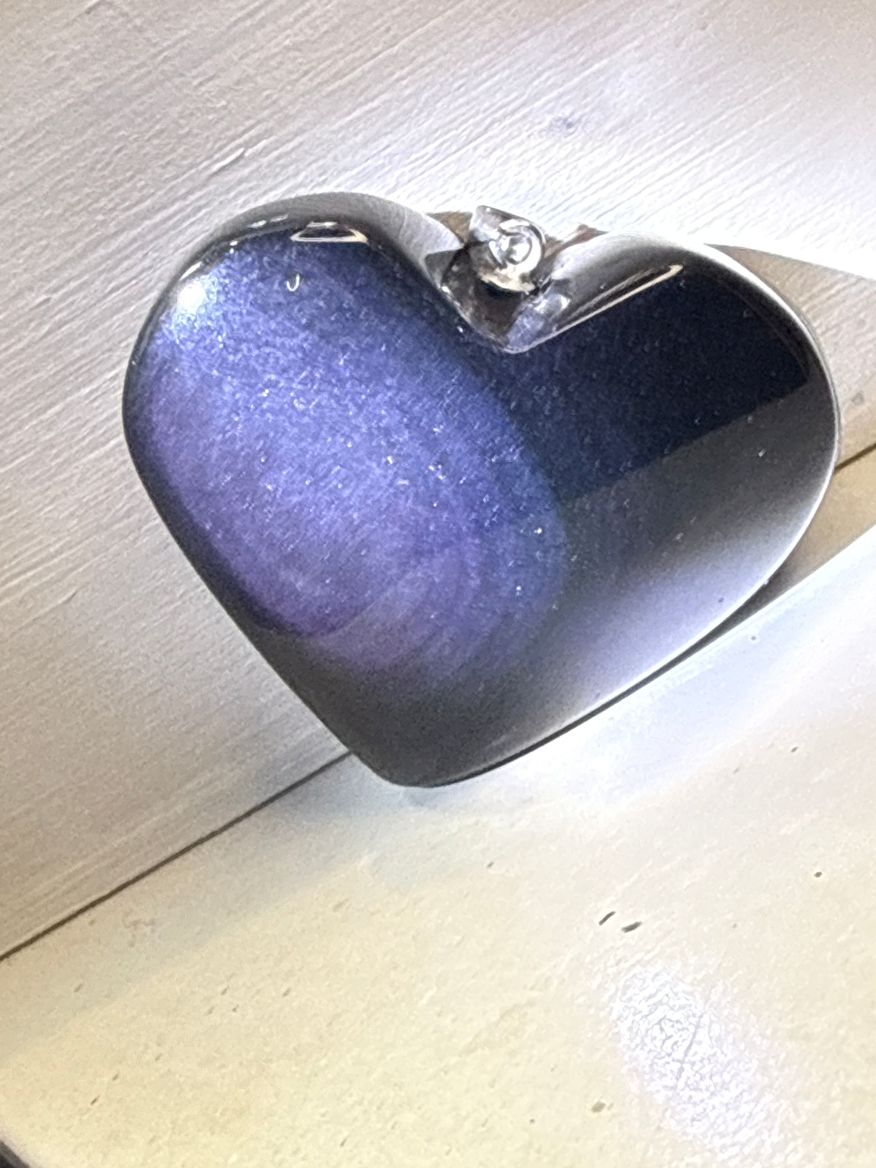 Rainbow Obsidian Heart Pendant