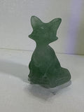 Green Fluorite Fox Carving