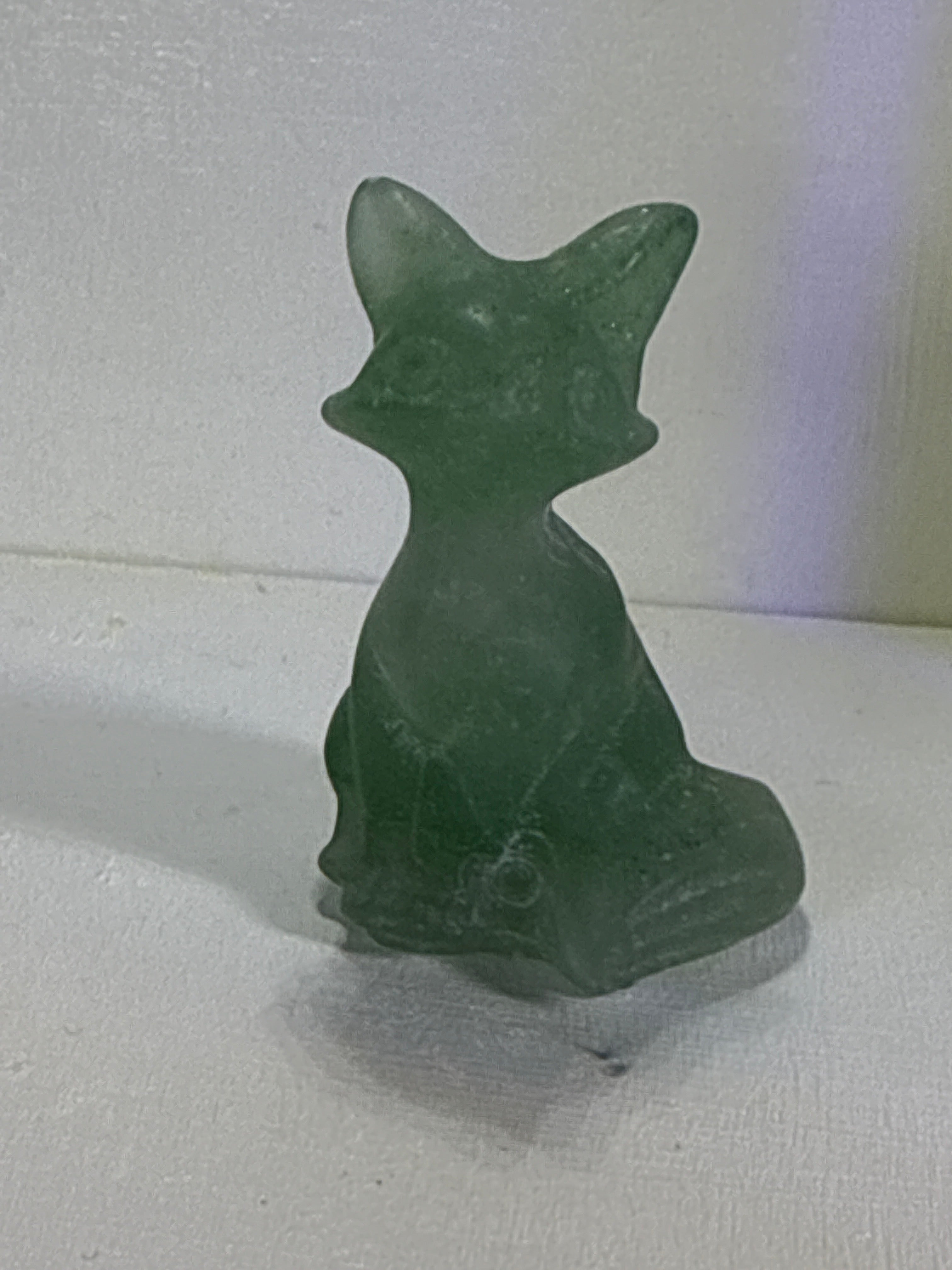 Green Fluorite Fox Carving